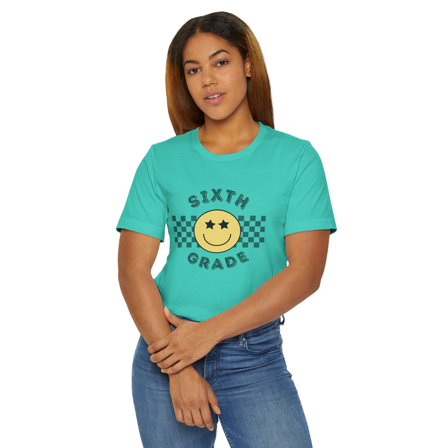 Sixth Grade Star Eyed Smiley Tee