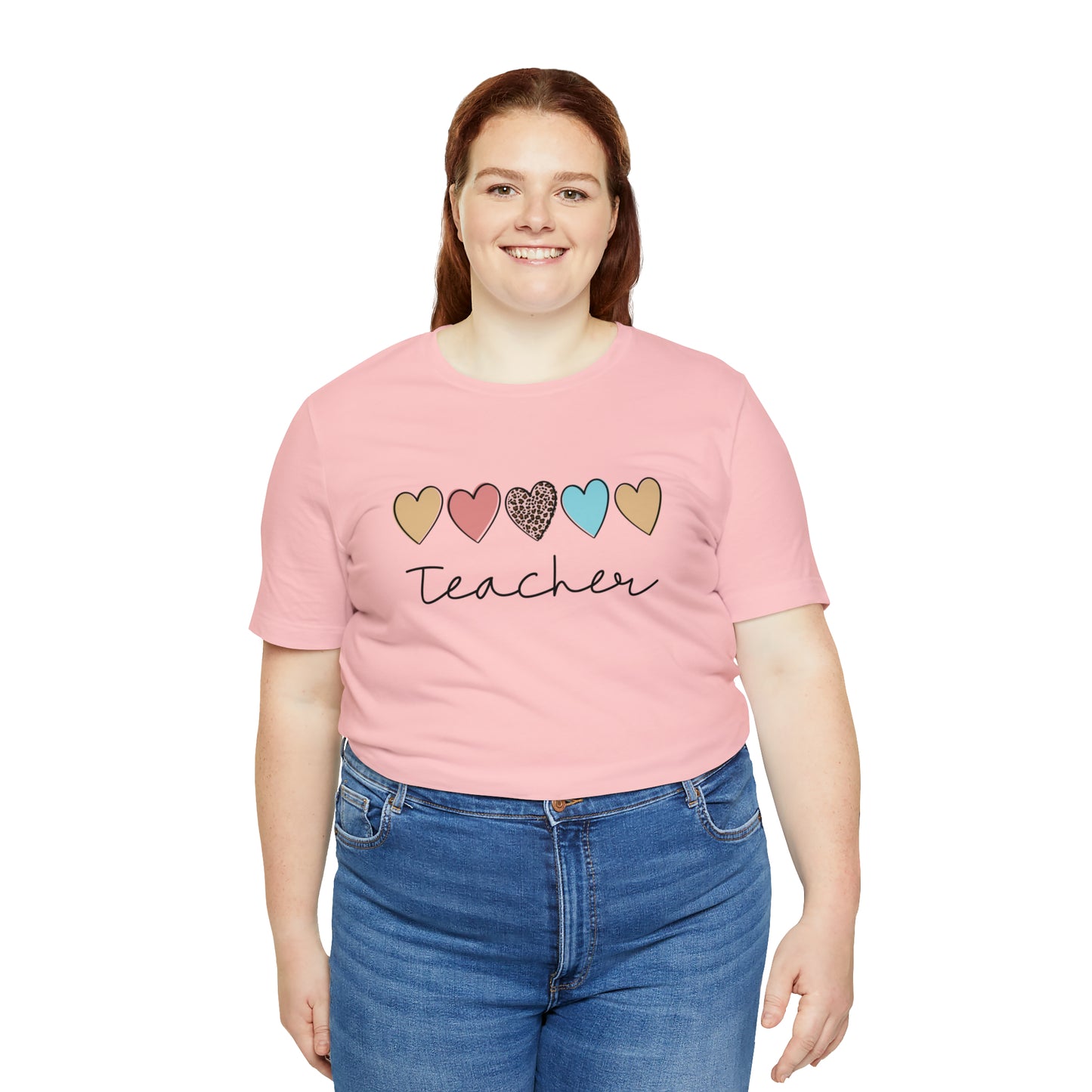 Teacher with Hearts Unisex Jersey Short Sleeve Tee