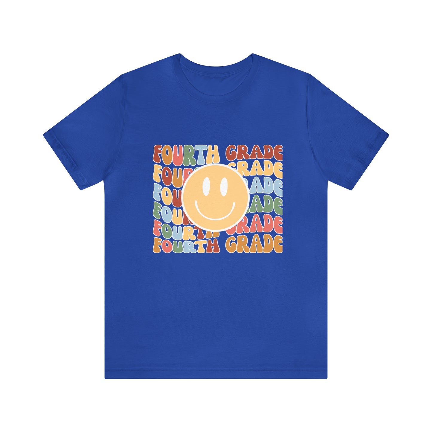 Fourth Grade Smiley Retro Print Unisex Jersey Short Sleeve Tee