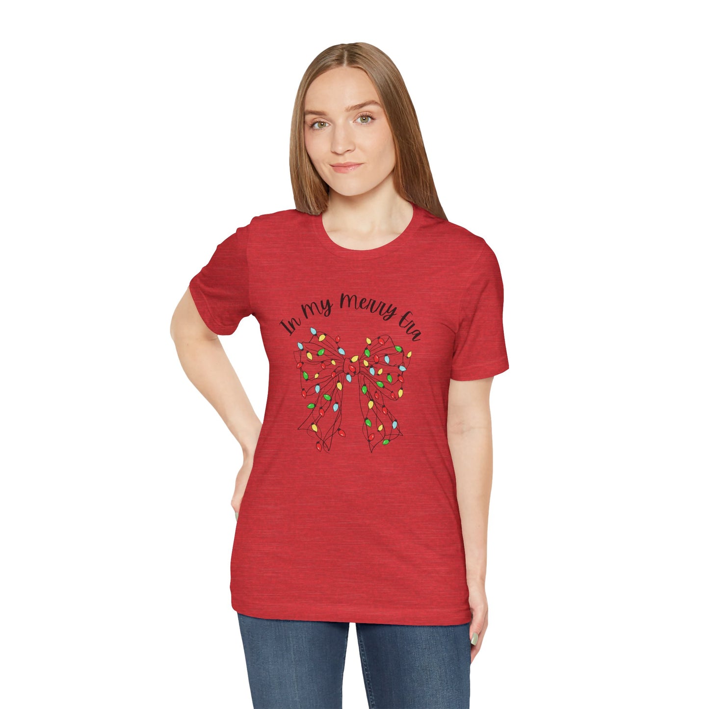 Holiday Lights Bow T-Shirt - "In My Merry Era"