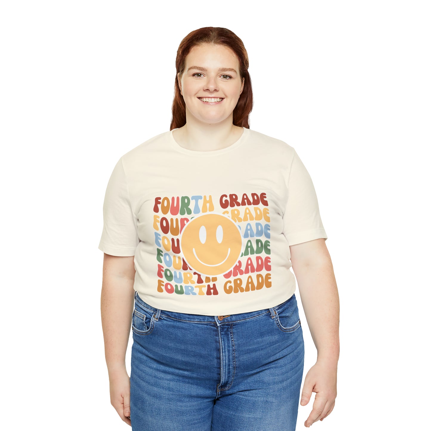 Fourth Grade Smiley Retro Print Unisex Jersey Short Sleeve Tee