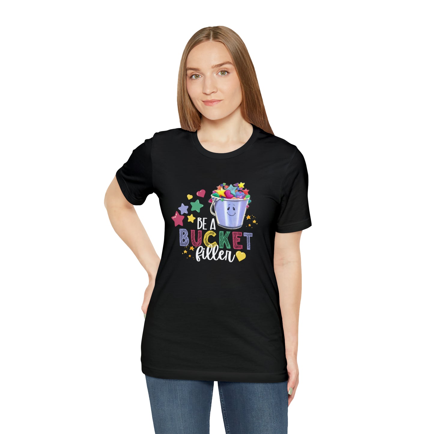 Bucket Filler White Font Unisex Jersey Short Sleeve Tee