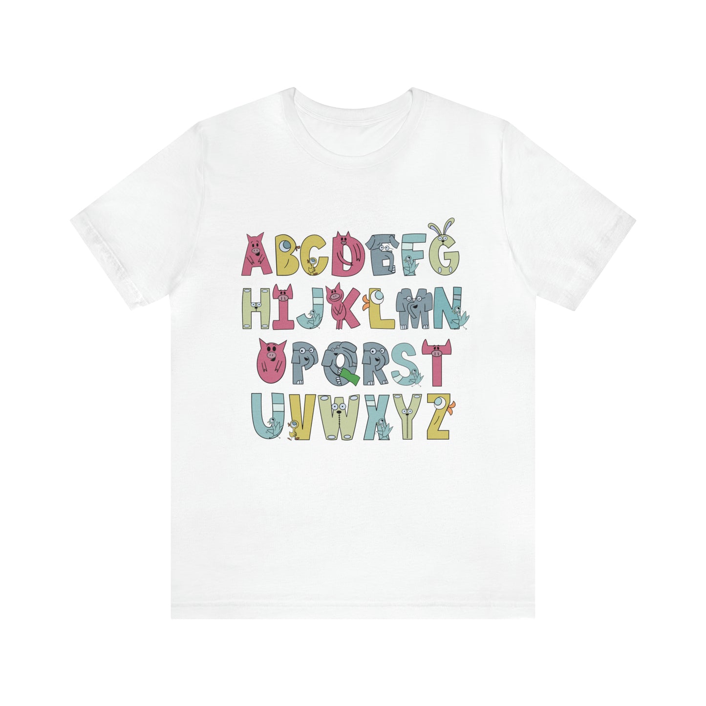 Elephant and Piggie Alphabet Unisex Jersey Short Sleeve Tee