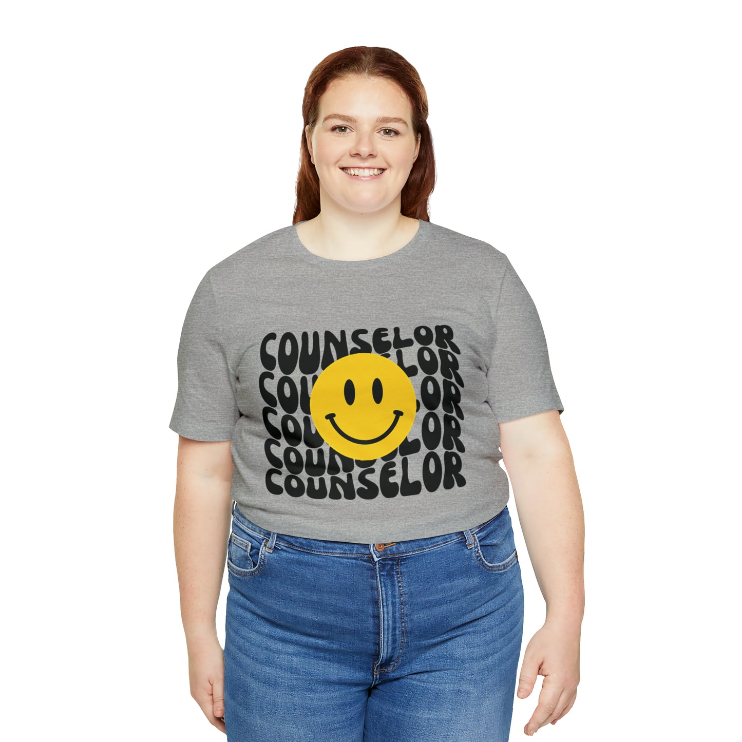 Happy Counselor Unisex Jersey Short Sleeve Tee in Black