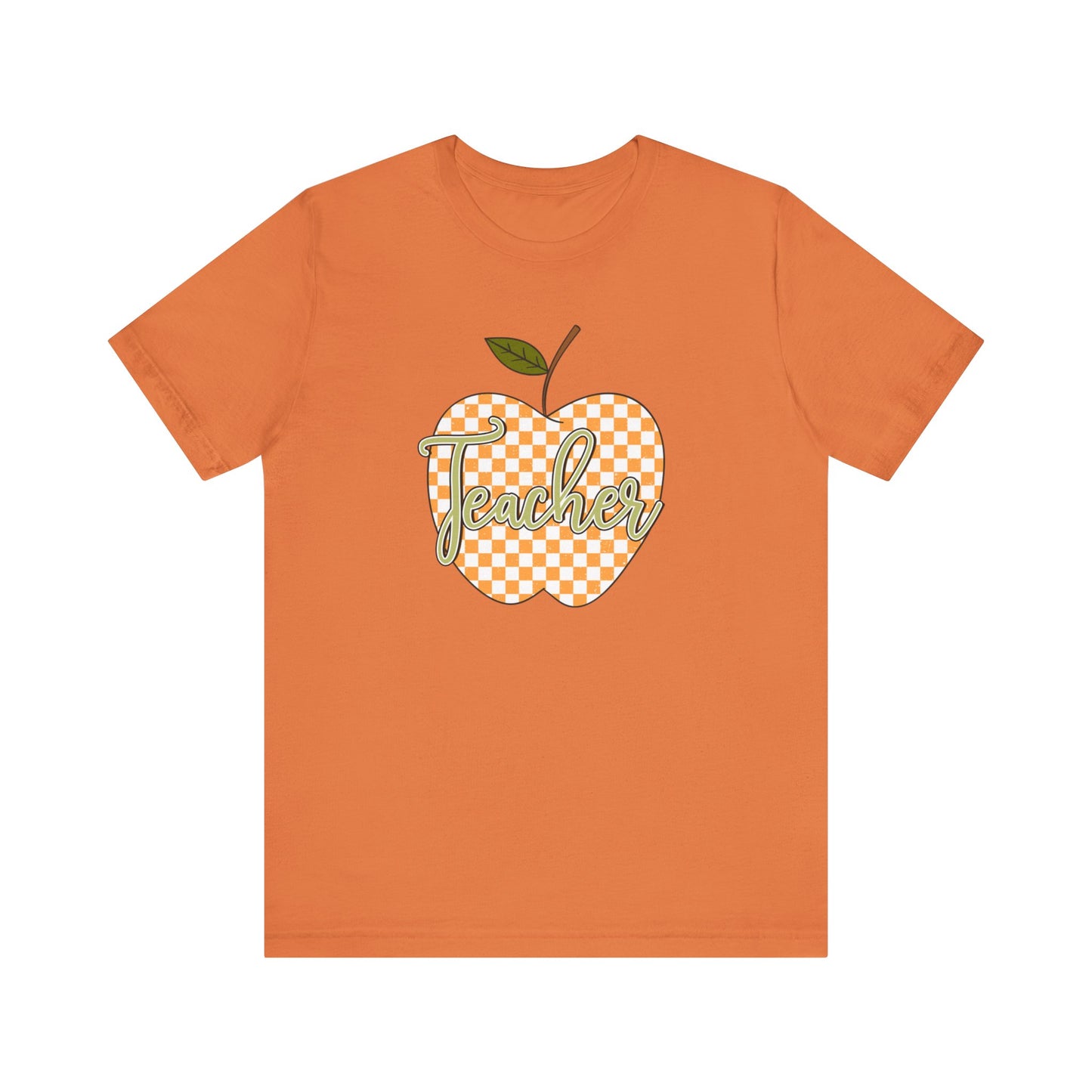 Teacher Orange Checkered Apple