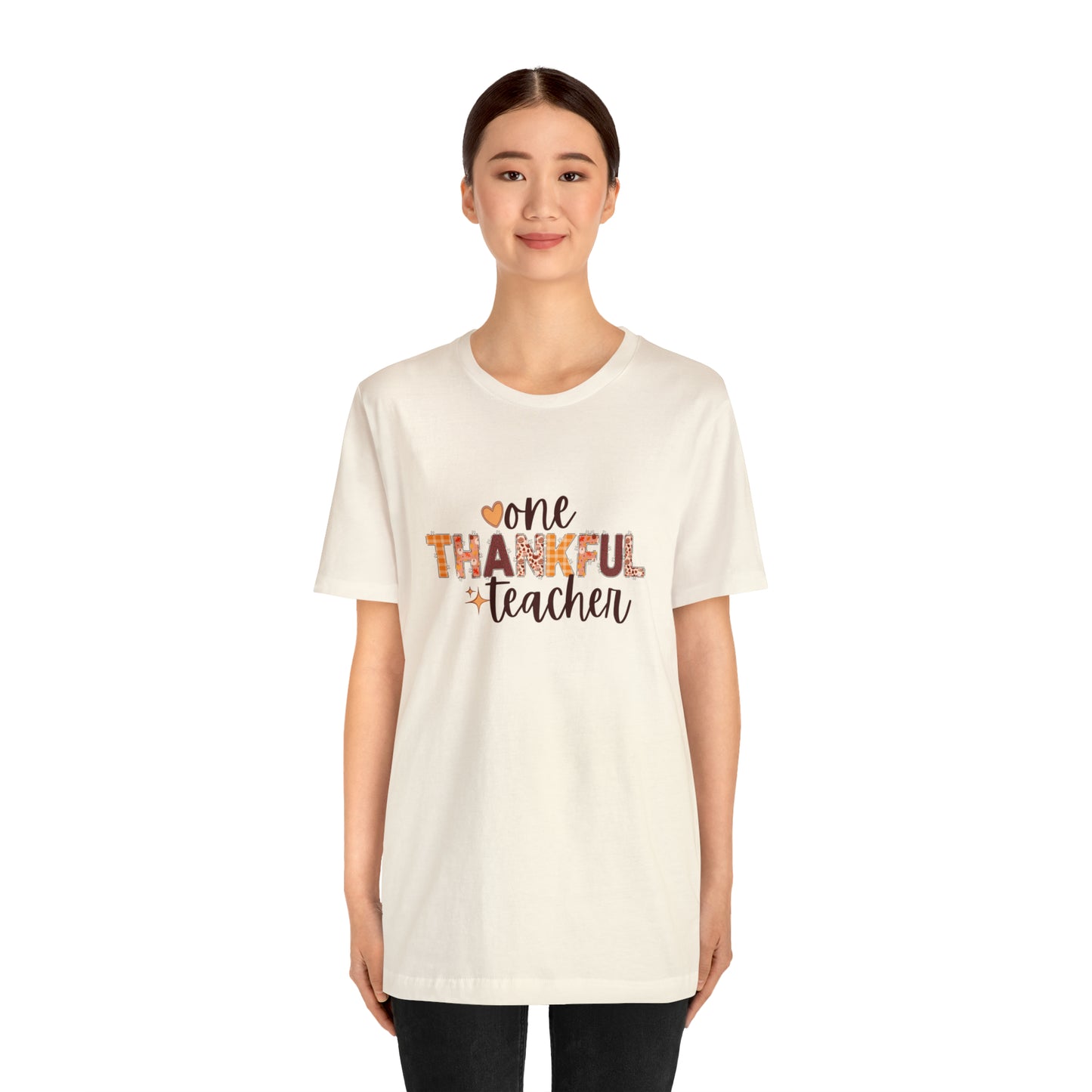 One Thankful Teacher Printed Unisex Jersey Short Sleeve Tee