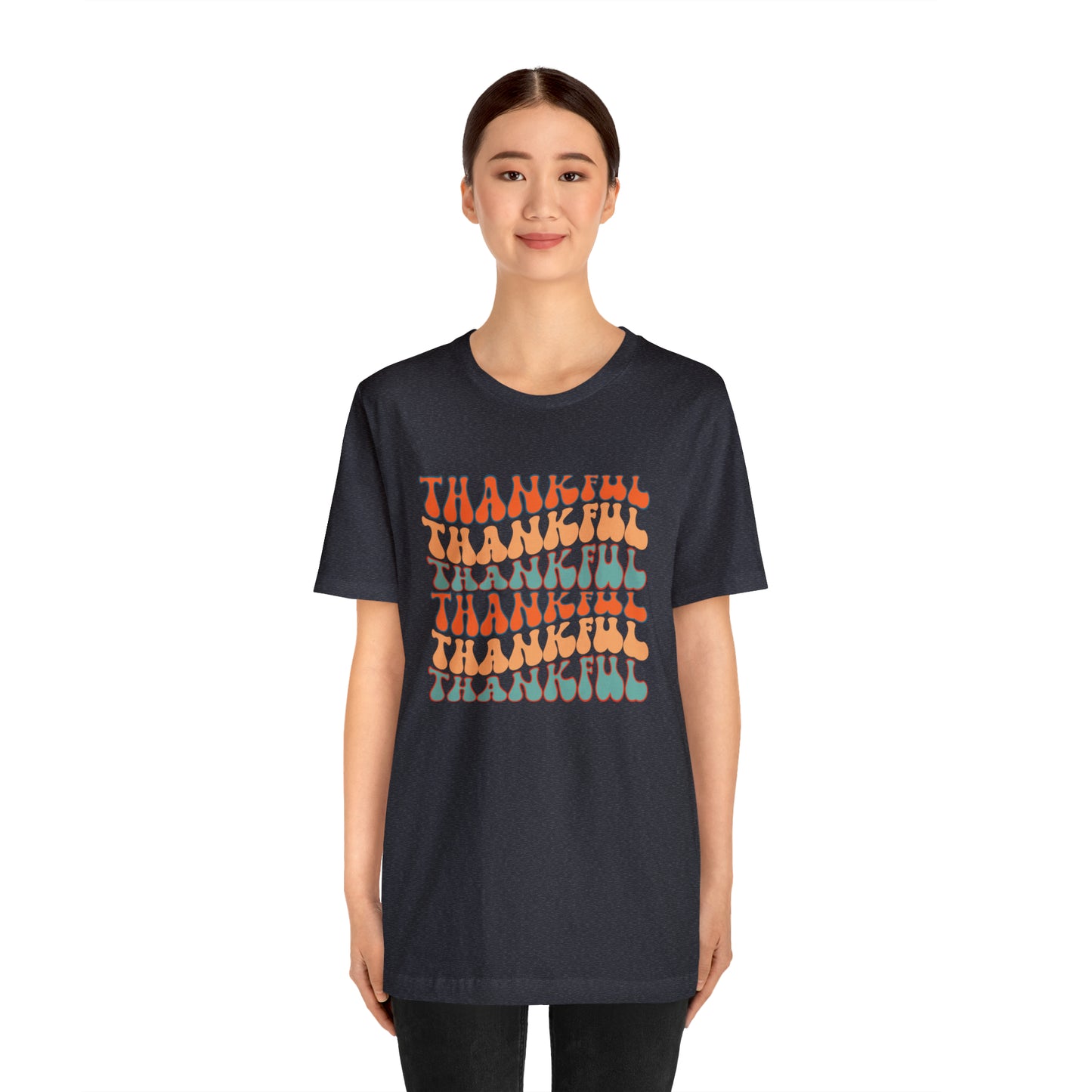 Thankful Retro Print Unisex Jersey Short Sleeve Tee