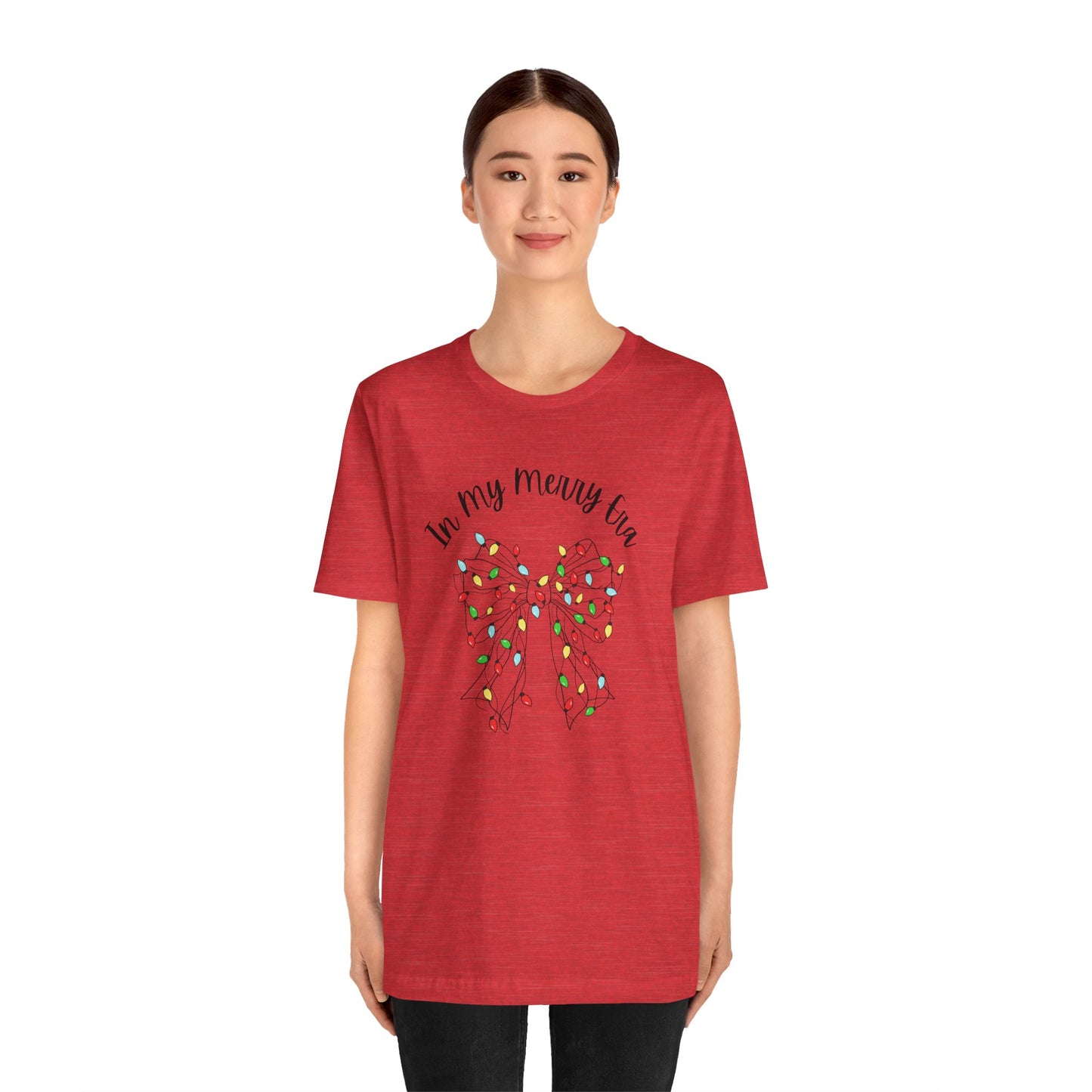 Holiday Lights Bow T-Shirt - "In My Merry Era"