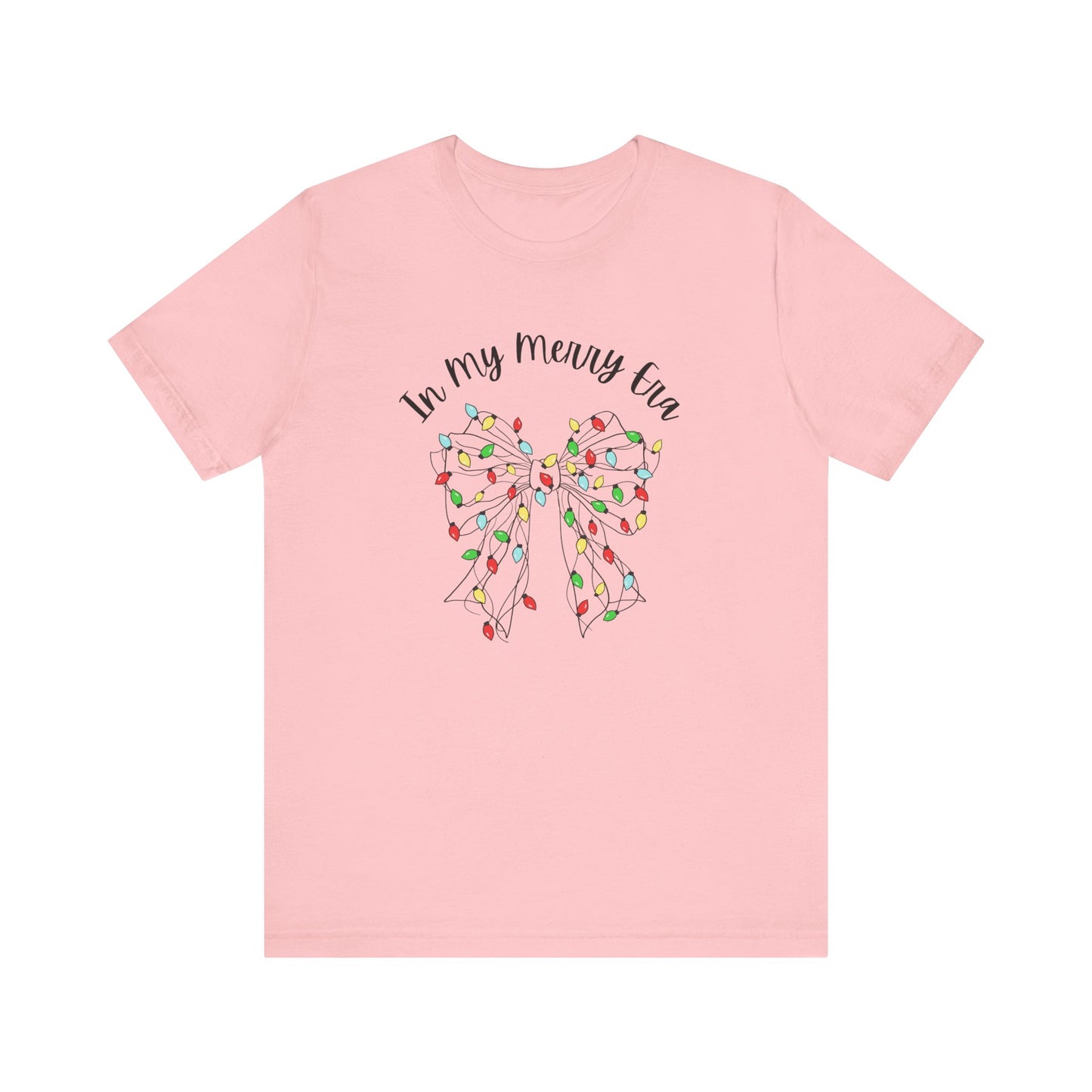 Holiday Lights Bow T-Shirt - "In My Merry Era"