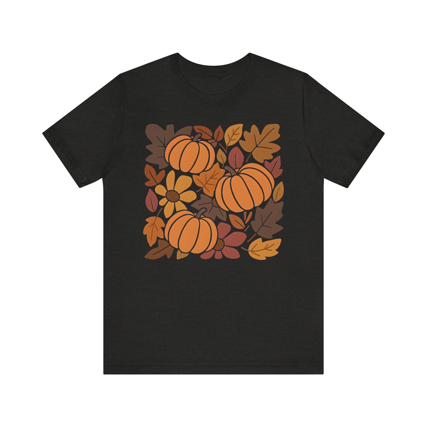 Pumpkin Floral Leaves Graphic Tee