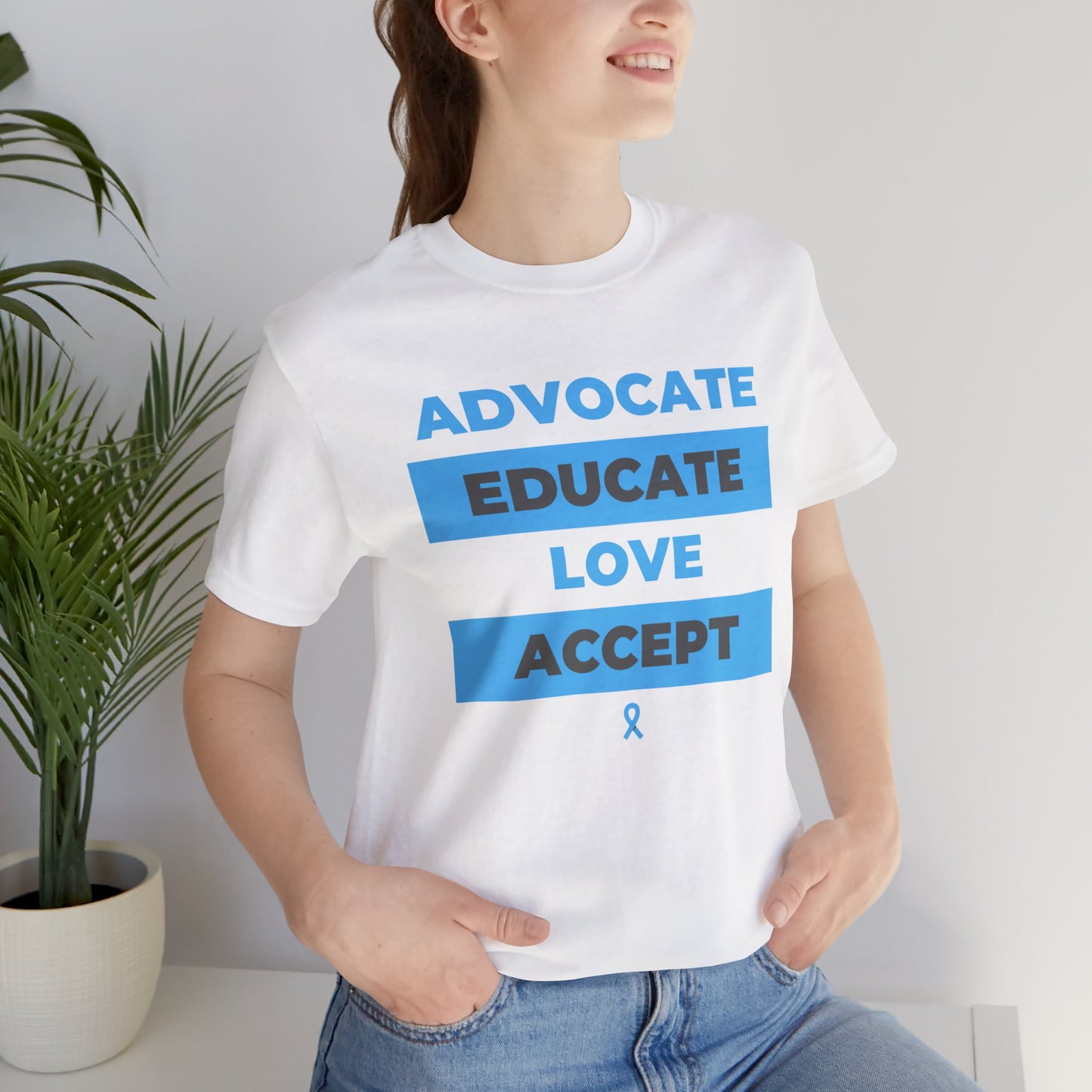 Advocate Educate Love Accept Unisex Jersey Short Sleeve Tee