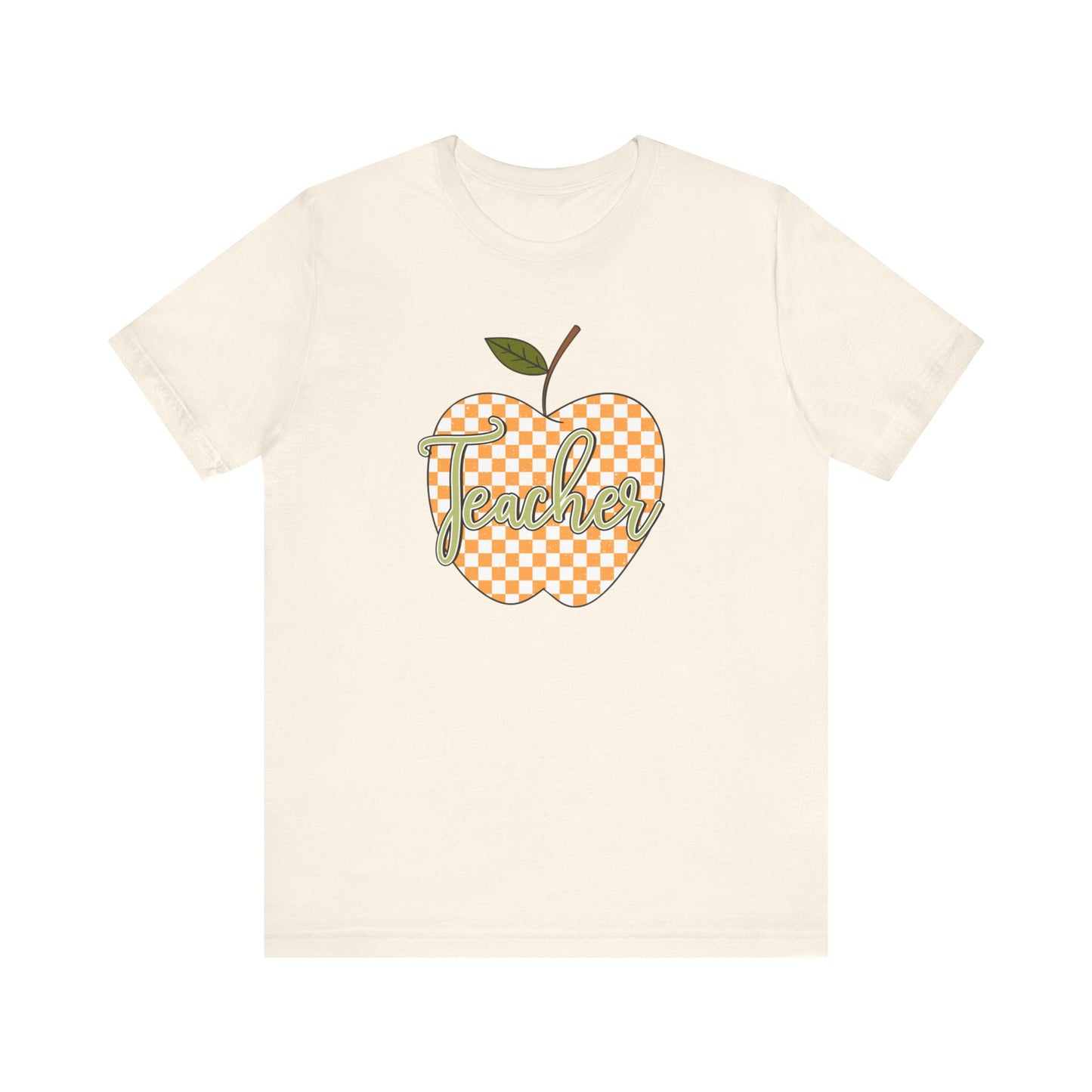 Teacher Orange Checkered Apple