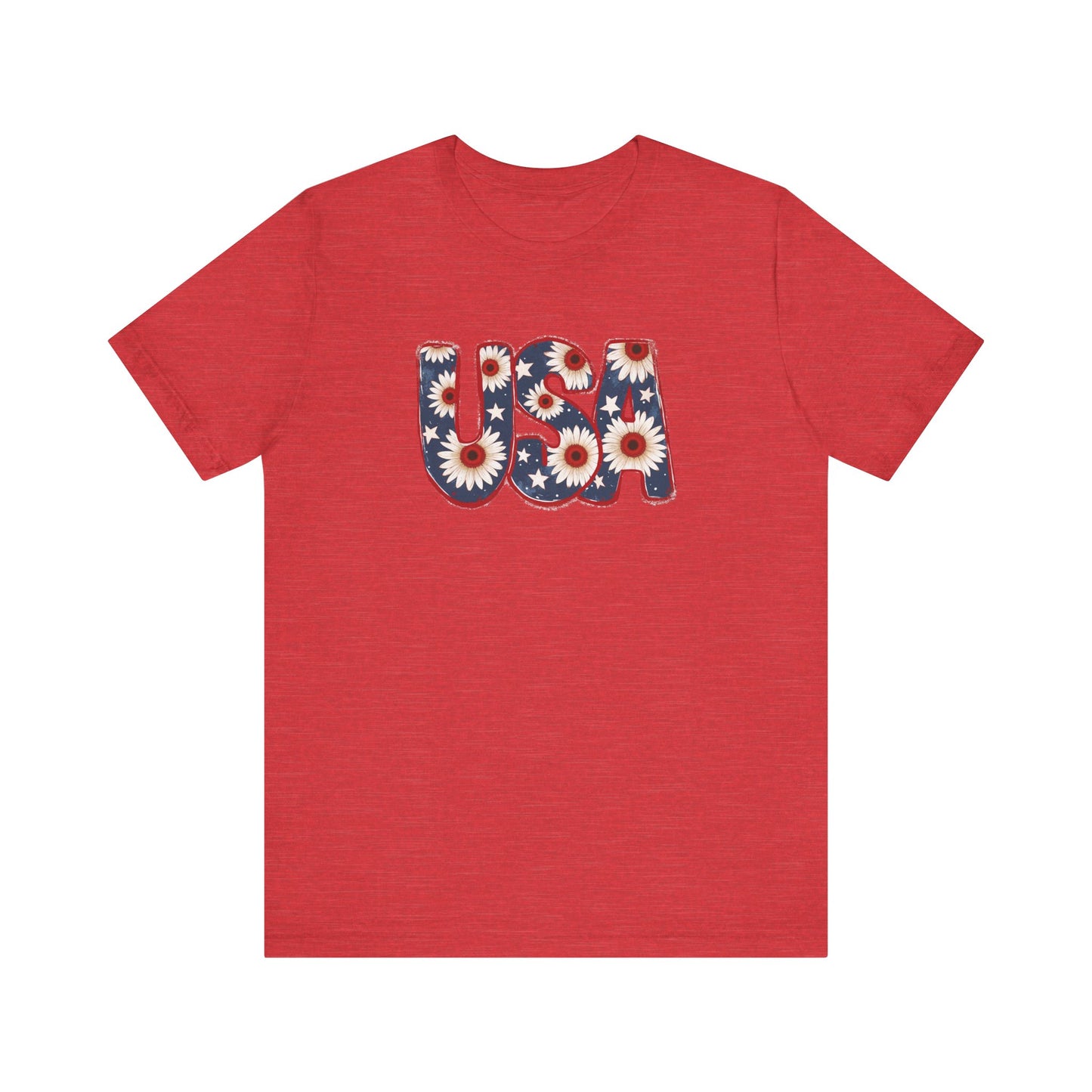 USA Floral Patriotic Tee