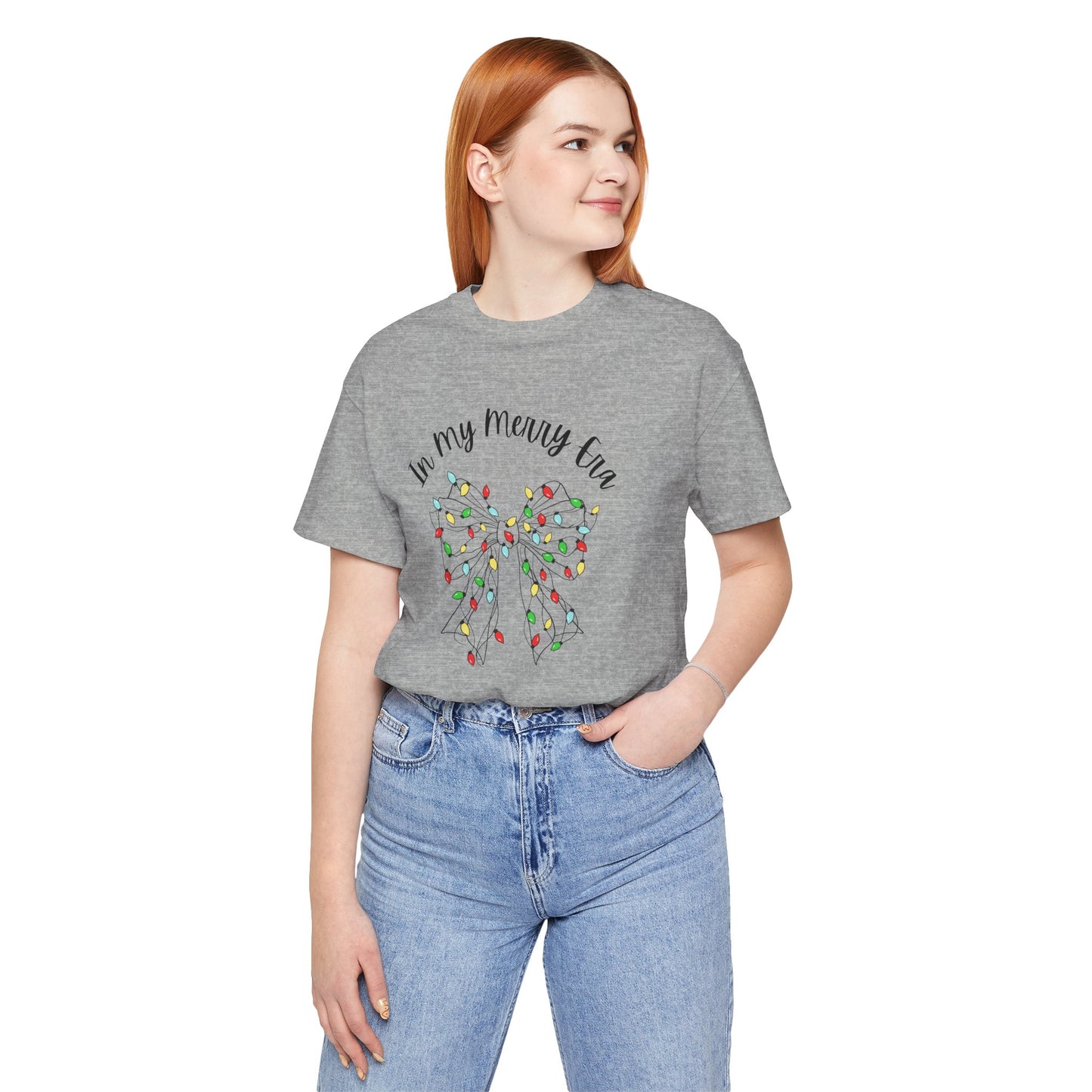 Holiday Lights Bow T-Shirt - "In My Merry Era"