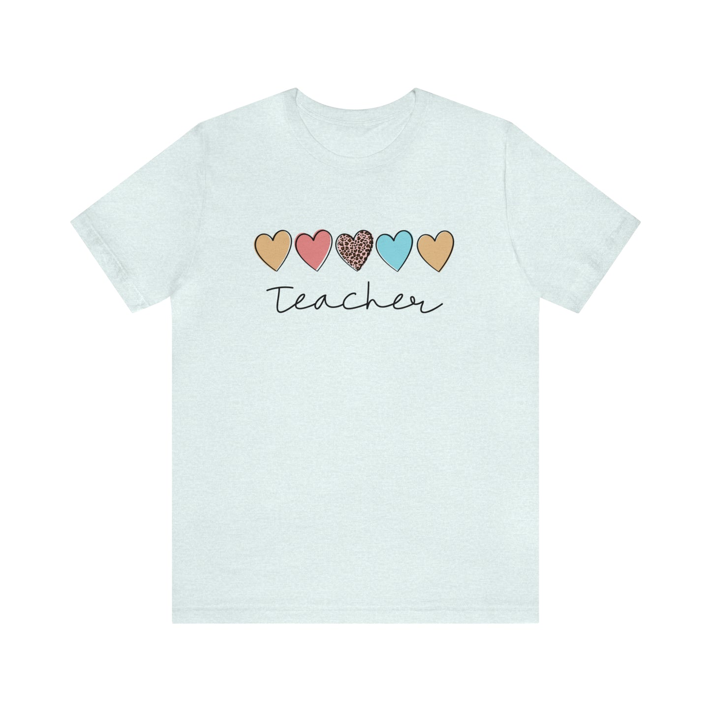 Teacher with Hearts Unisex Jersey Short Sleeve Tee