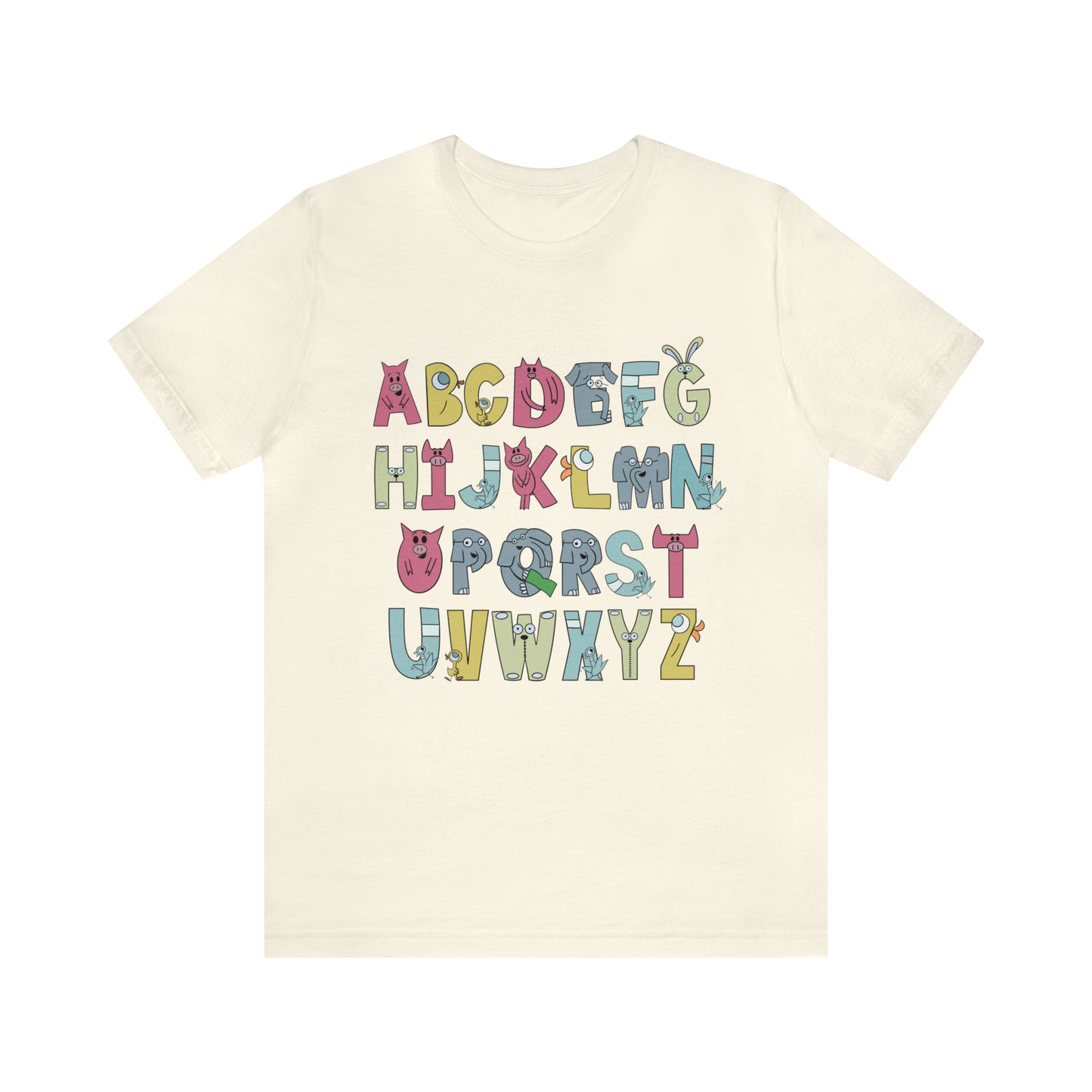 Elephant and Piggie Alphabet Unisex Jersey Short Sleeve Tee