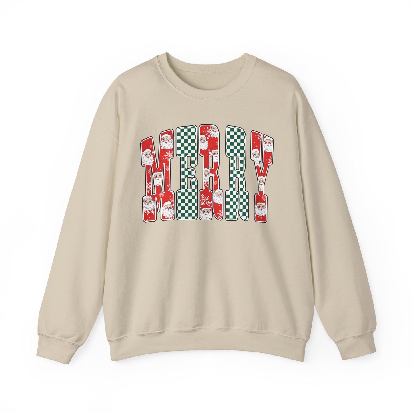 Merry Graphic Letters Holiday Crewneck