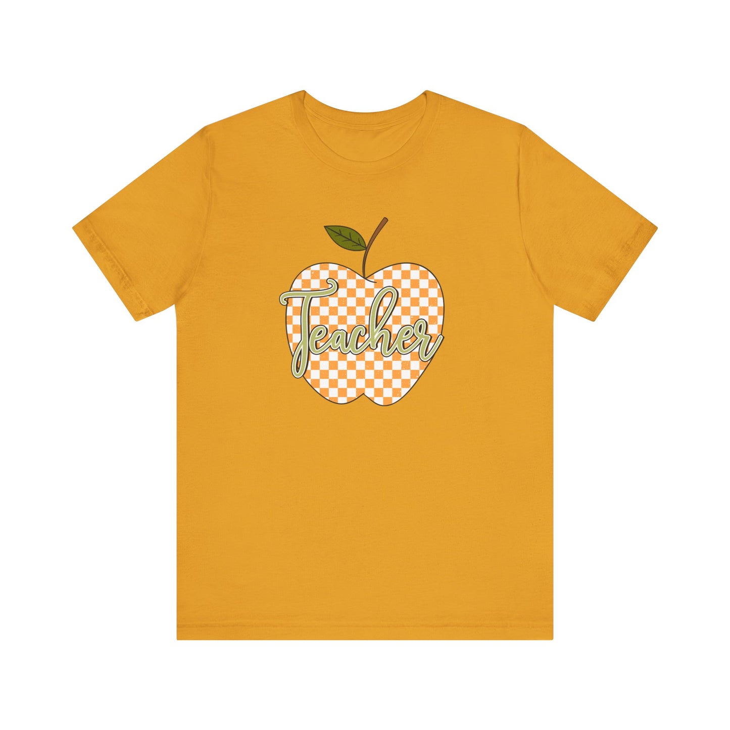 Teacher Orange Checkered Apple