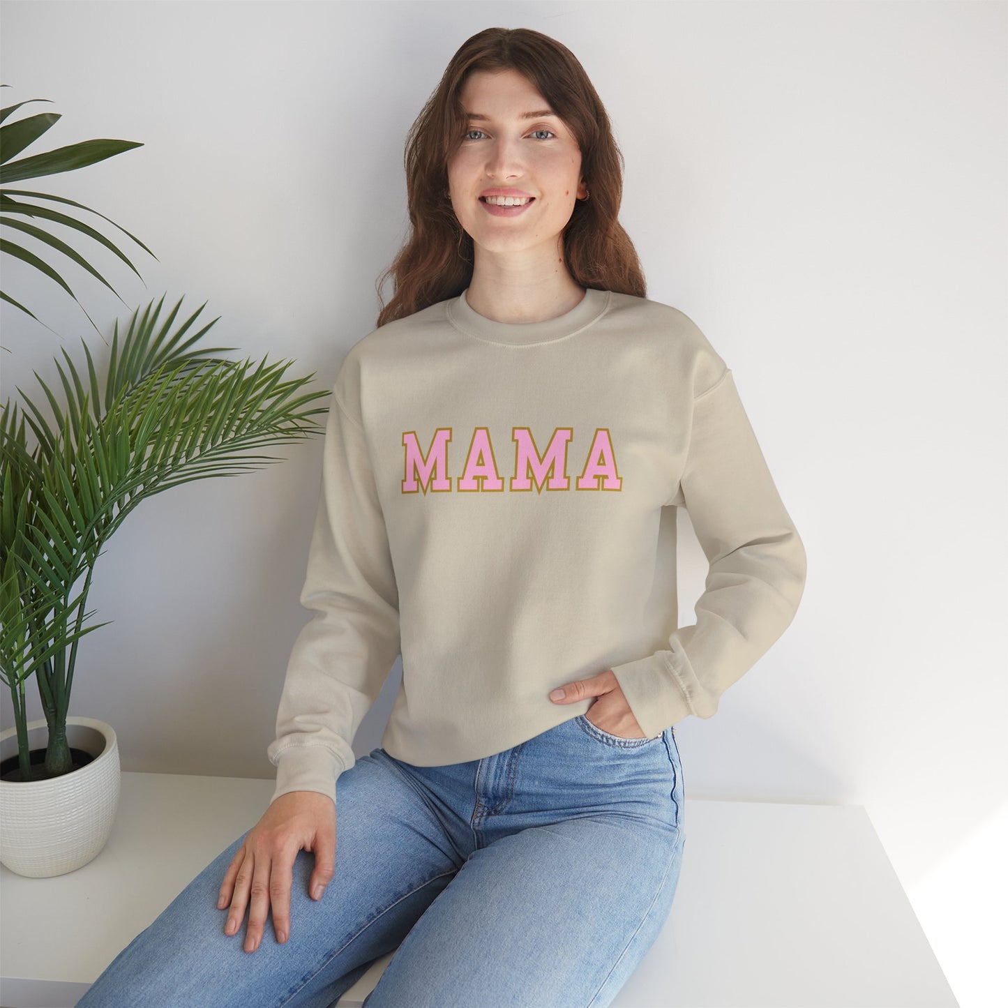 MAMA Block Letter Unisex Heavy Blend™ Crewneck Sweatshirt