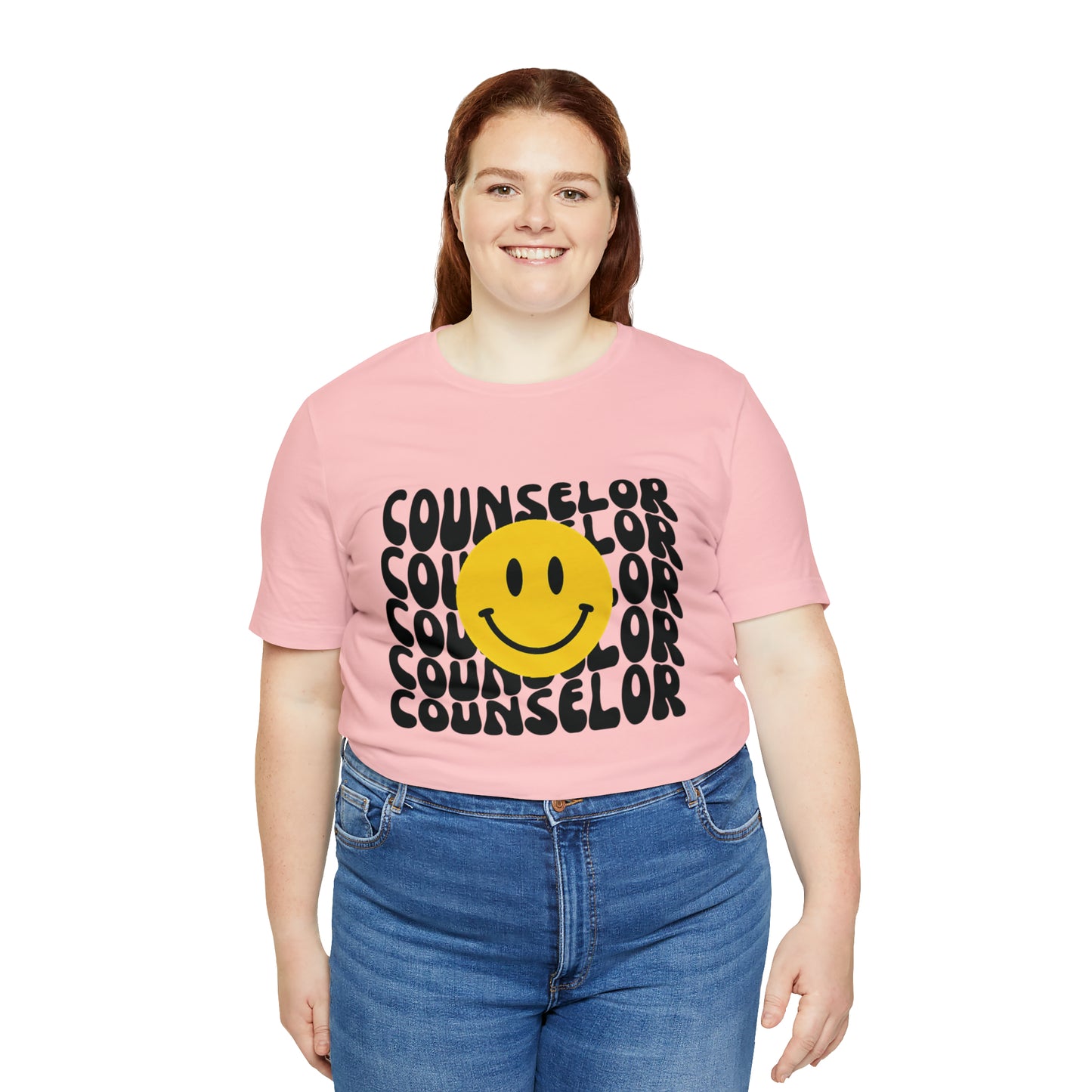 Happy Counselor Unisex Jersey Short Sleeve Tee in Black
