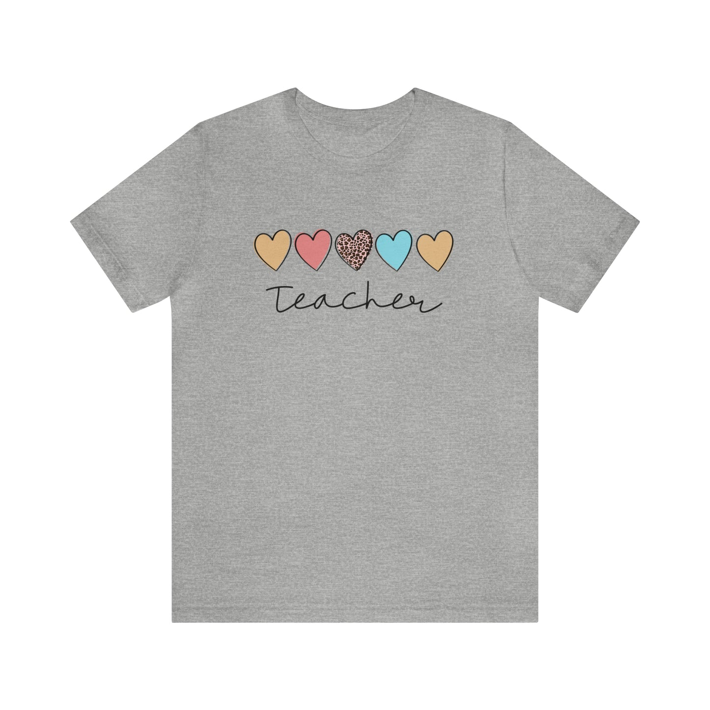 Teacher with Hearts Unisex Jersey Short Sleeve Tee
