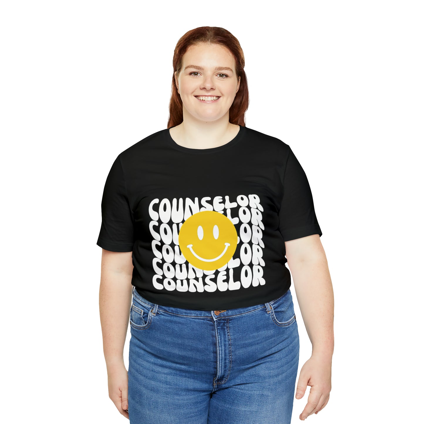 Happy Counselor Unisex Jersey Short Sleeve Tee in White