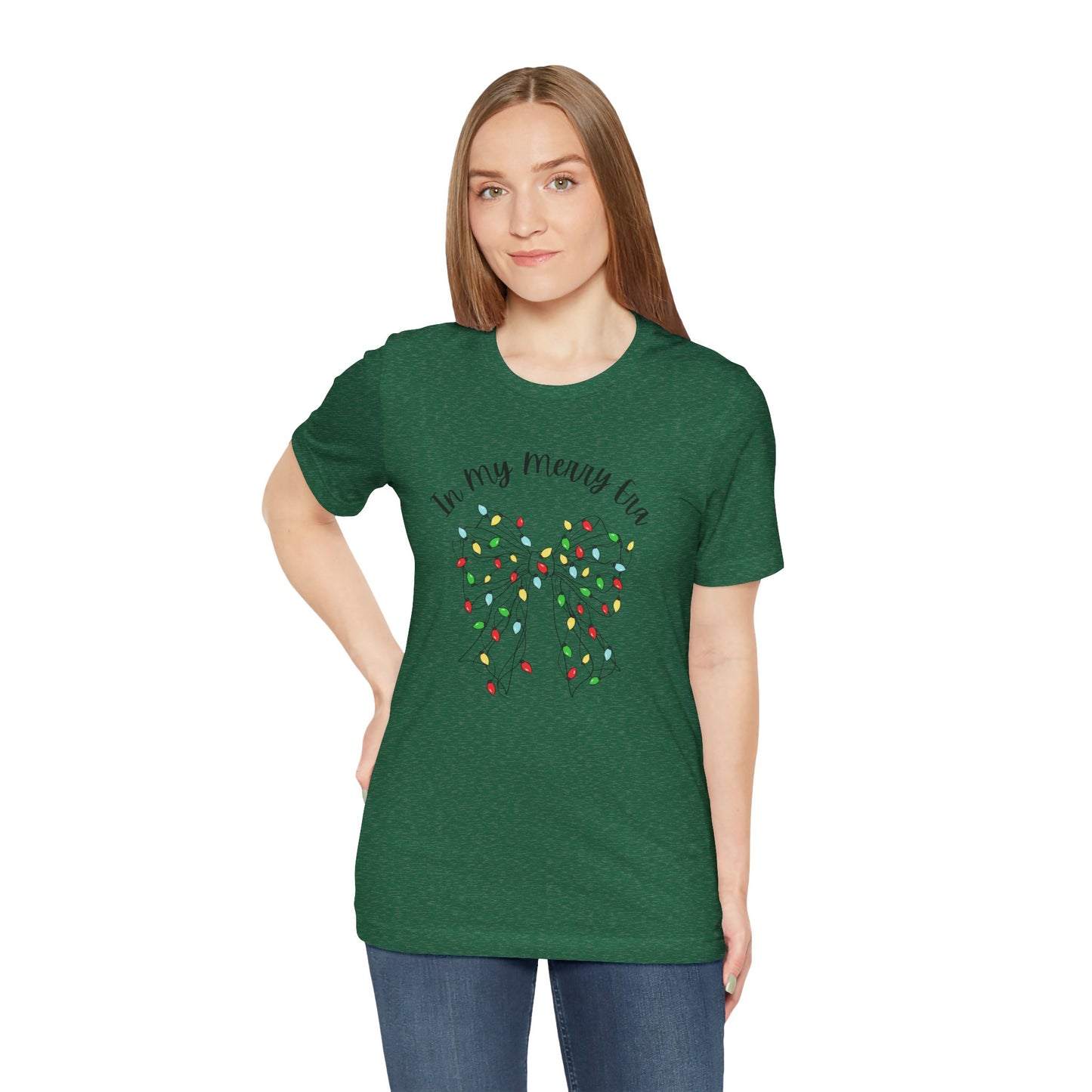Holiday Lights Bow T-Shirt - "In My Merry Era"
