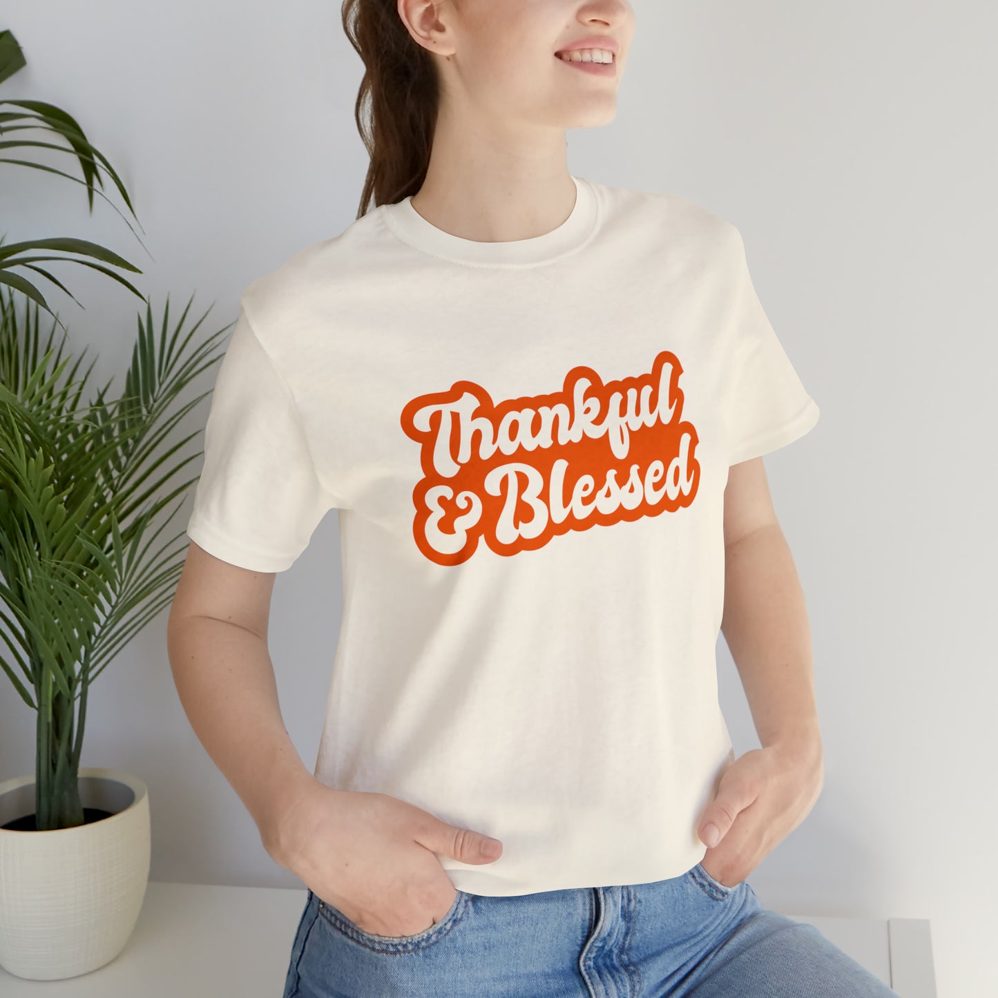 Thankful & Blessed Unisex Jersey Short Sleeve Tee