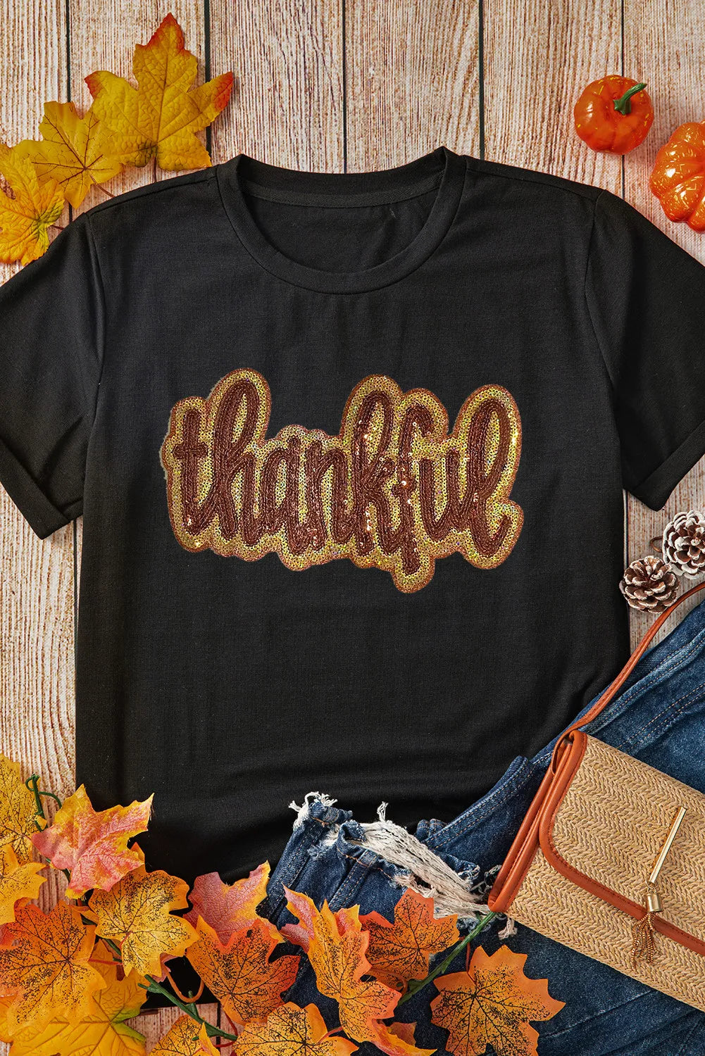 Thankful Sequin Tee