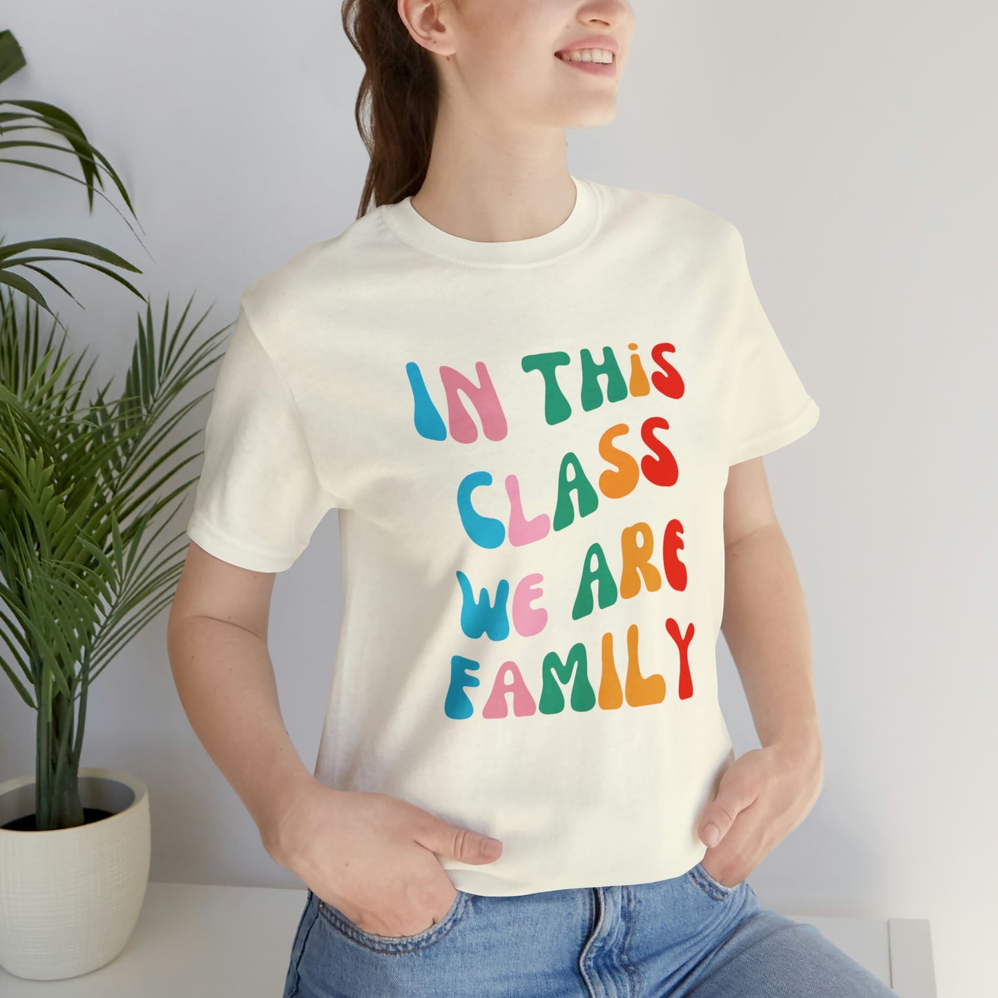 In This Class We Are Family Retro Unisex Jersey Short Sleeve Tee