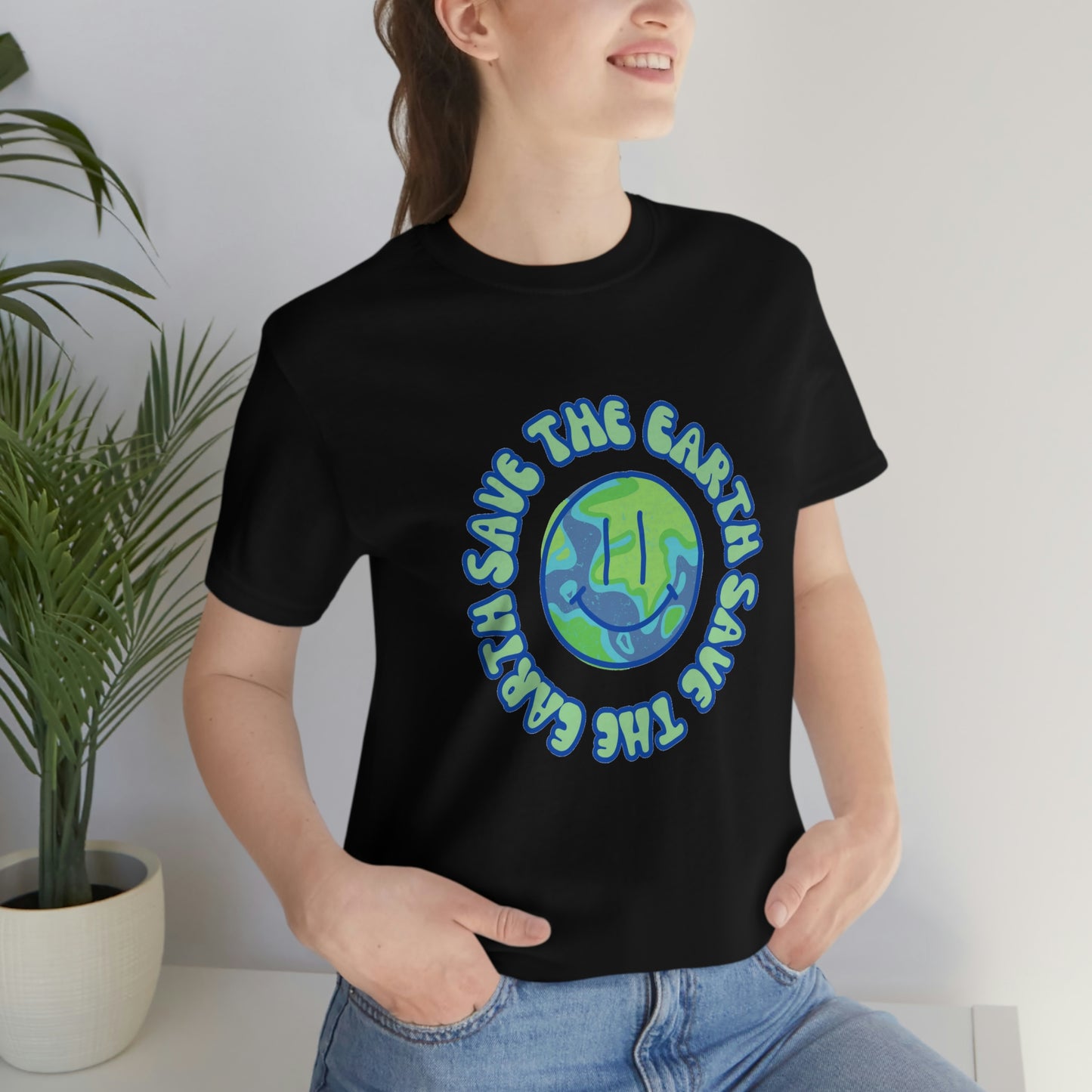 Save the Earth Smiley Unisex Jersey Short Sleeve Tee