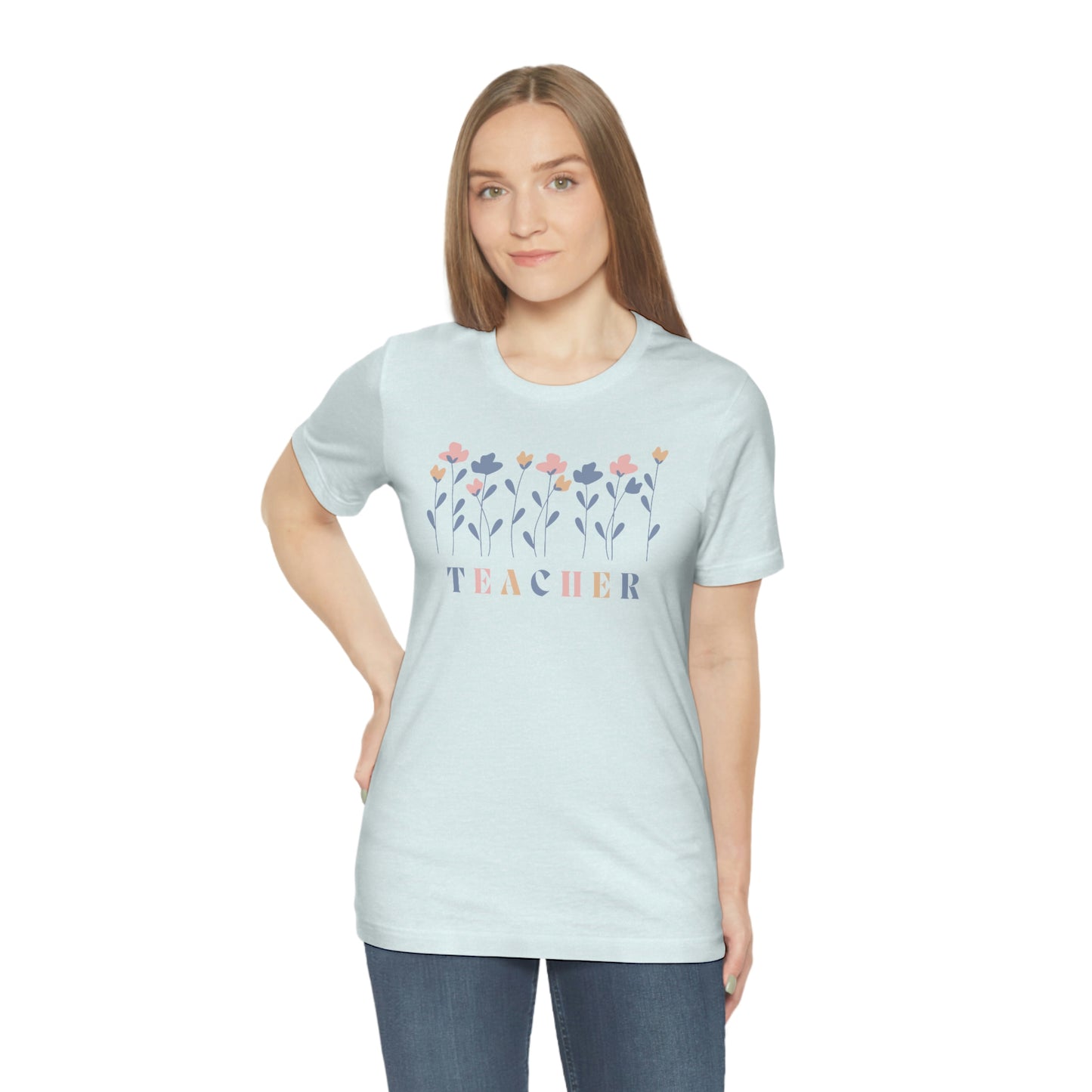Spring Flowers Teacher Unisex Jersey Short Sleeve Tee