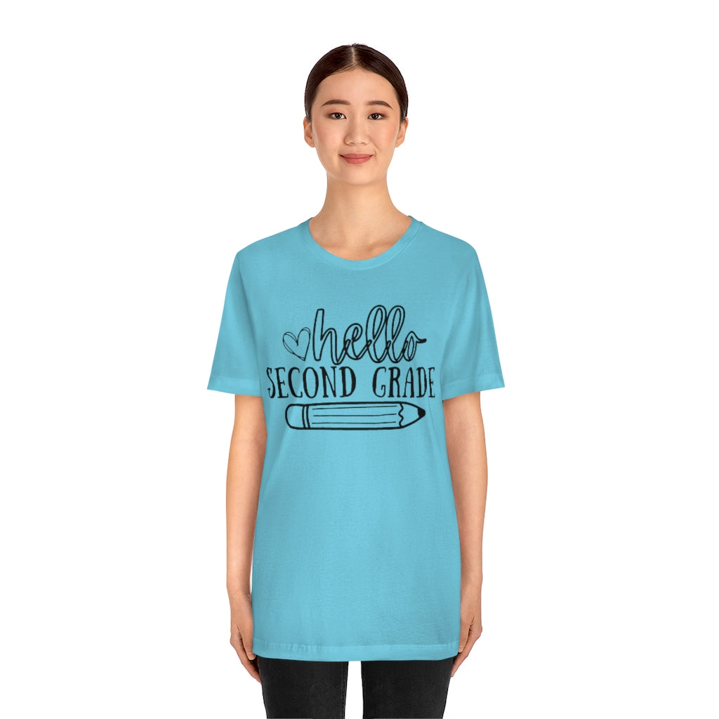 Hello Second Grade Unisex Jersey Short Sleeve Tee