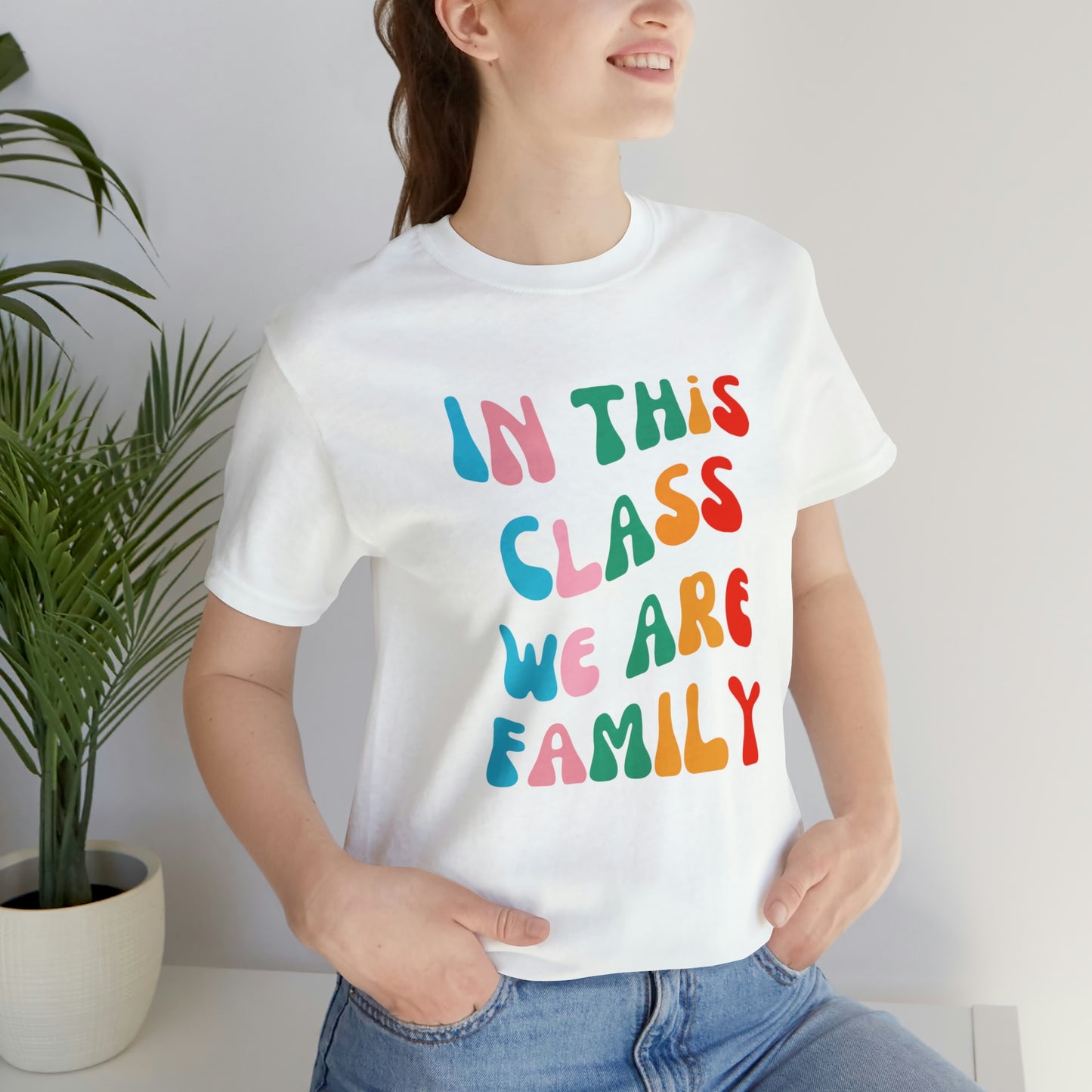 In This Class We Are Family Retro Unisex Jersey Short Sleeve Tee