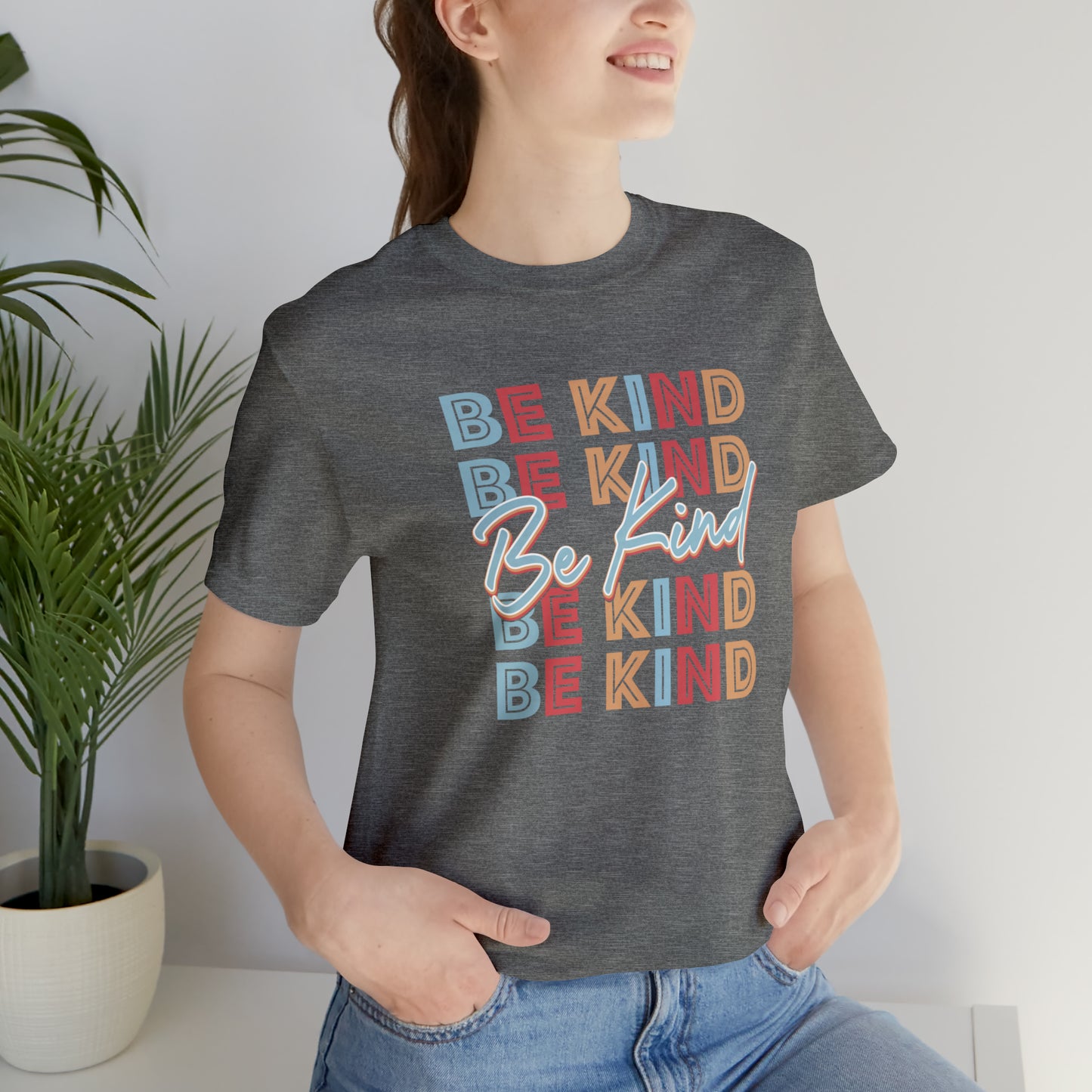 BE KIND on Repeat Unisex Jersey Short Sleeve Tee