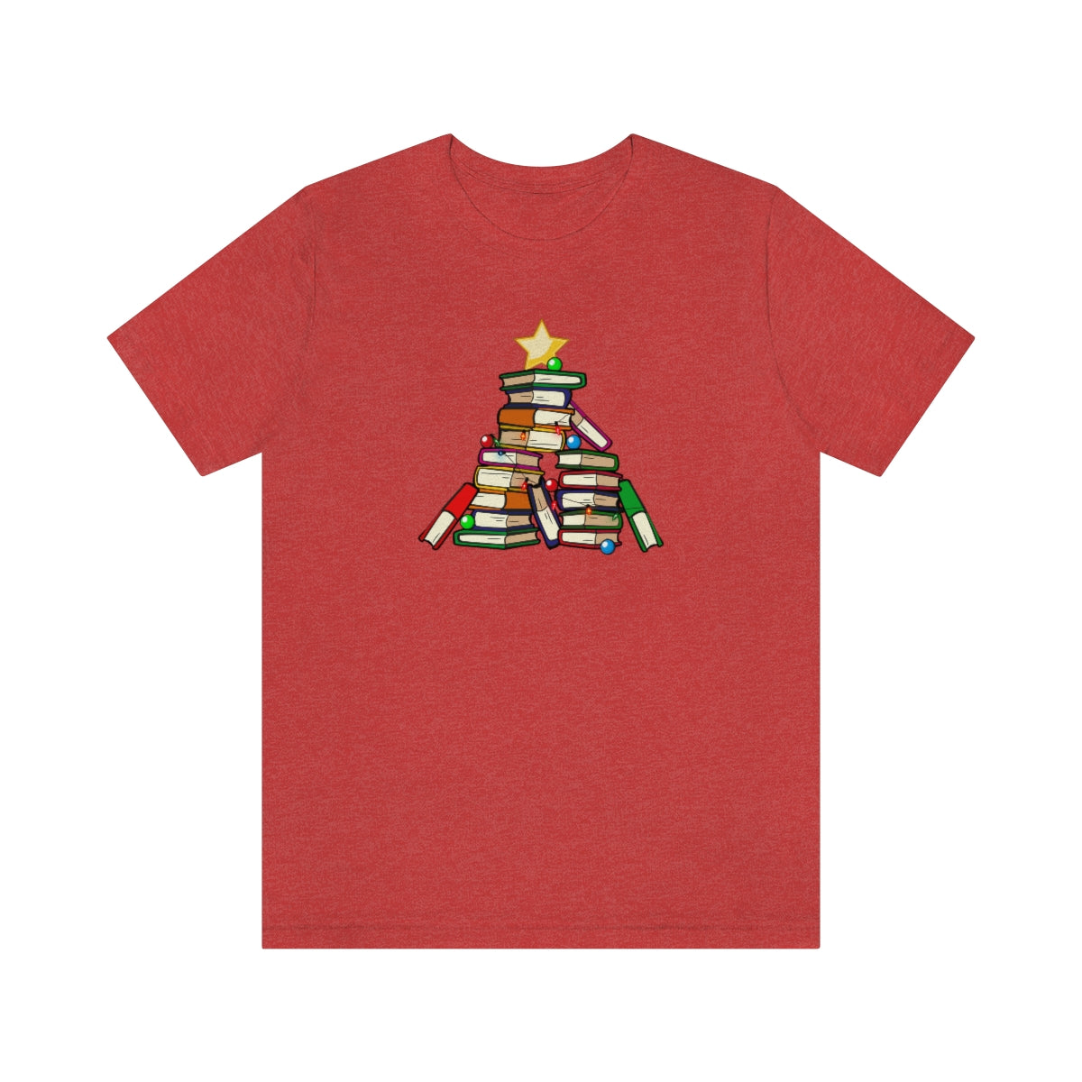Holiday Tree of Books Unisex Jersey Short Sleeve Tee