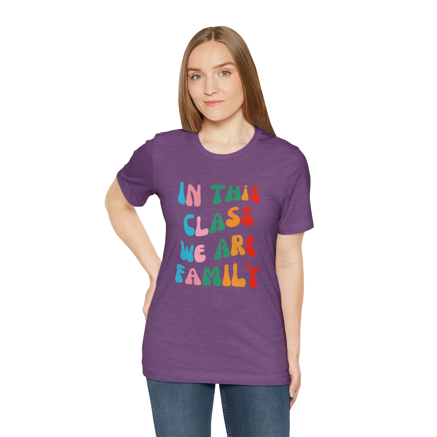 In This Class We Are Family Retro Unisex Jersey Short Sleeve Tee