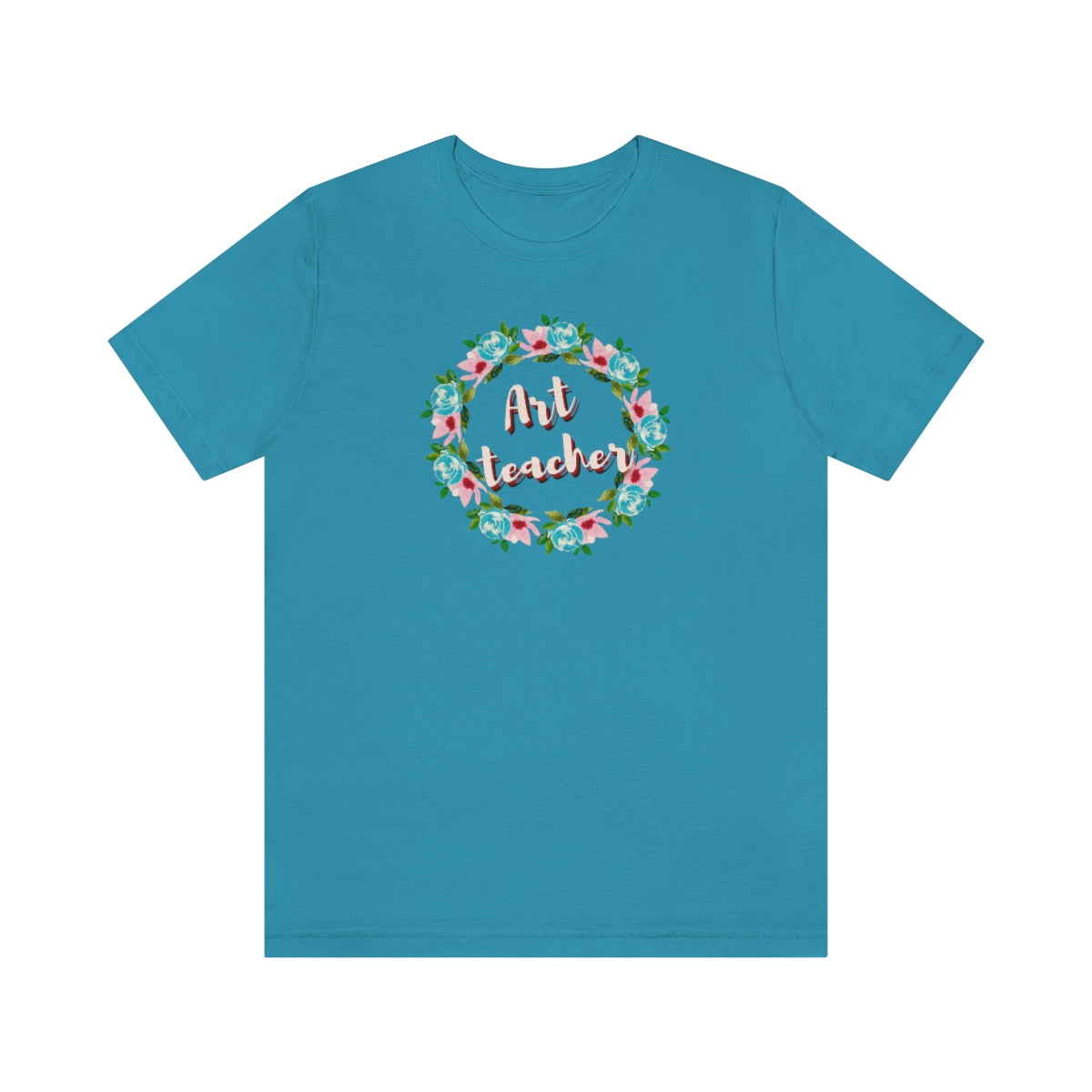 Art Teacher Floral Wreath Unisex Jersey Short Sleeve Tee