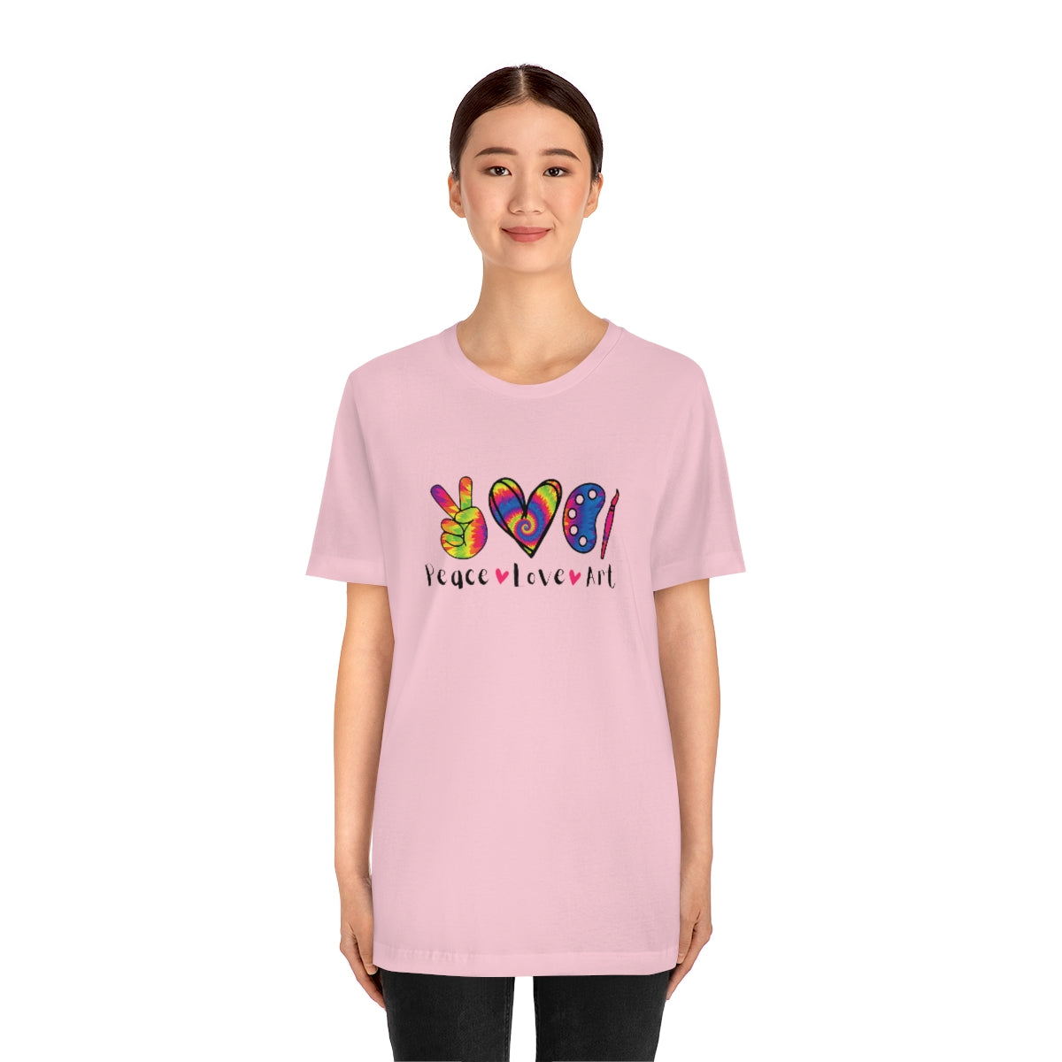 Peace Love and Art Unisex Jersey Short Sleeve Tee