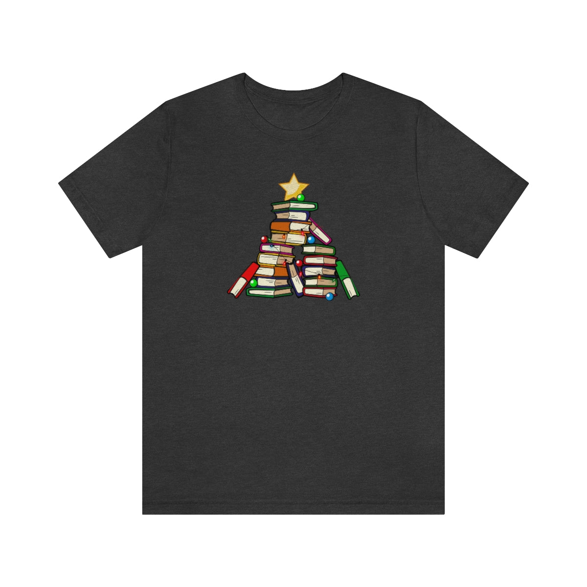 Holiday Tree of Books Unisex Jersey Short Sleeve Tee