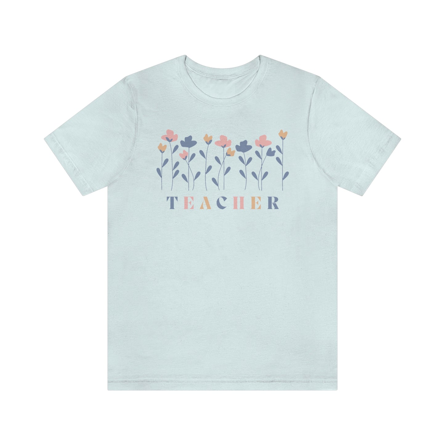 Spring Flowers Teacher Unisex Jersey Short Sleeve Tee