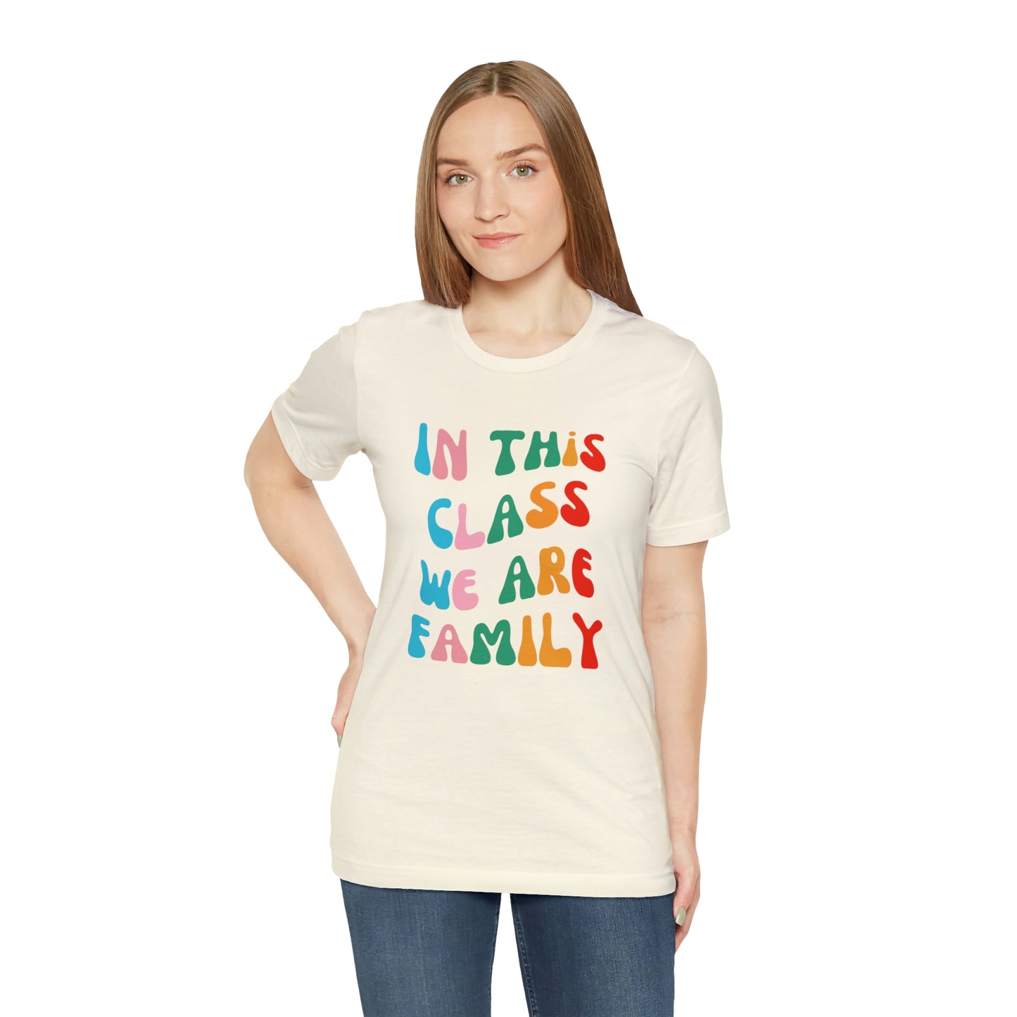In This Class We Are Family Retro Unisex Jersey Short Sleeve Tee