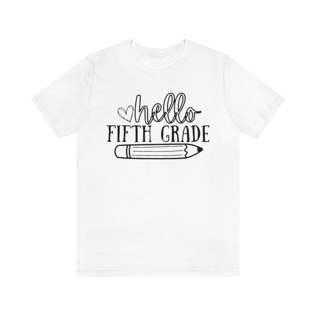 Hello Fifth Grade Unisex Jersey Short Sleeve Tee