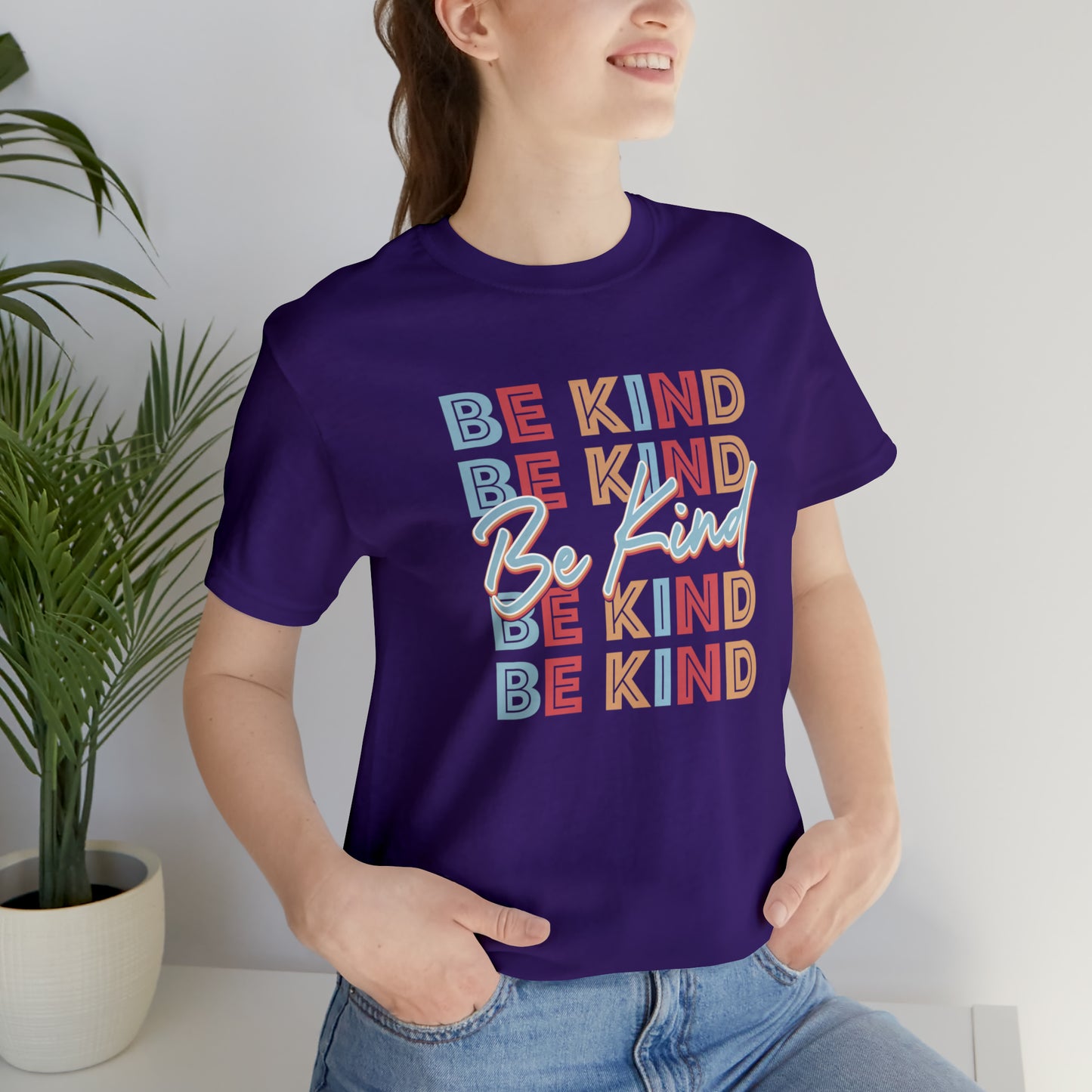 BE KIND on Repeat Unisex Jersey Short Sleeve Tee
