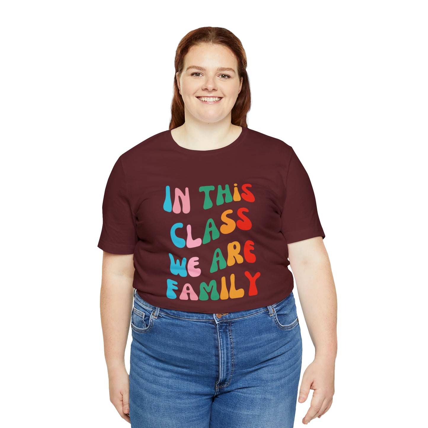 In This Class We Are Family Retro Unisex Jersey Short Sleeve Tee