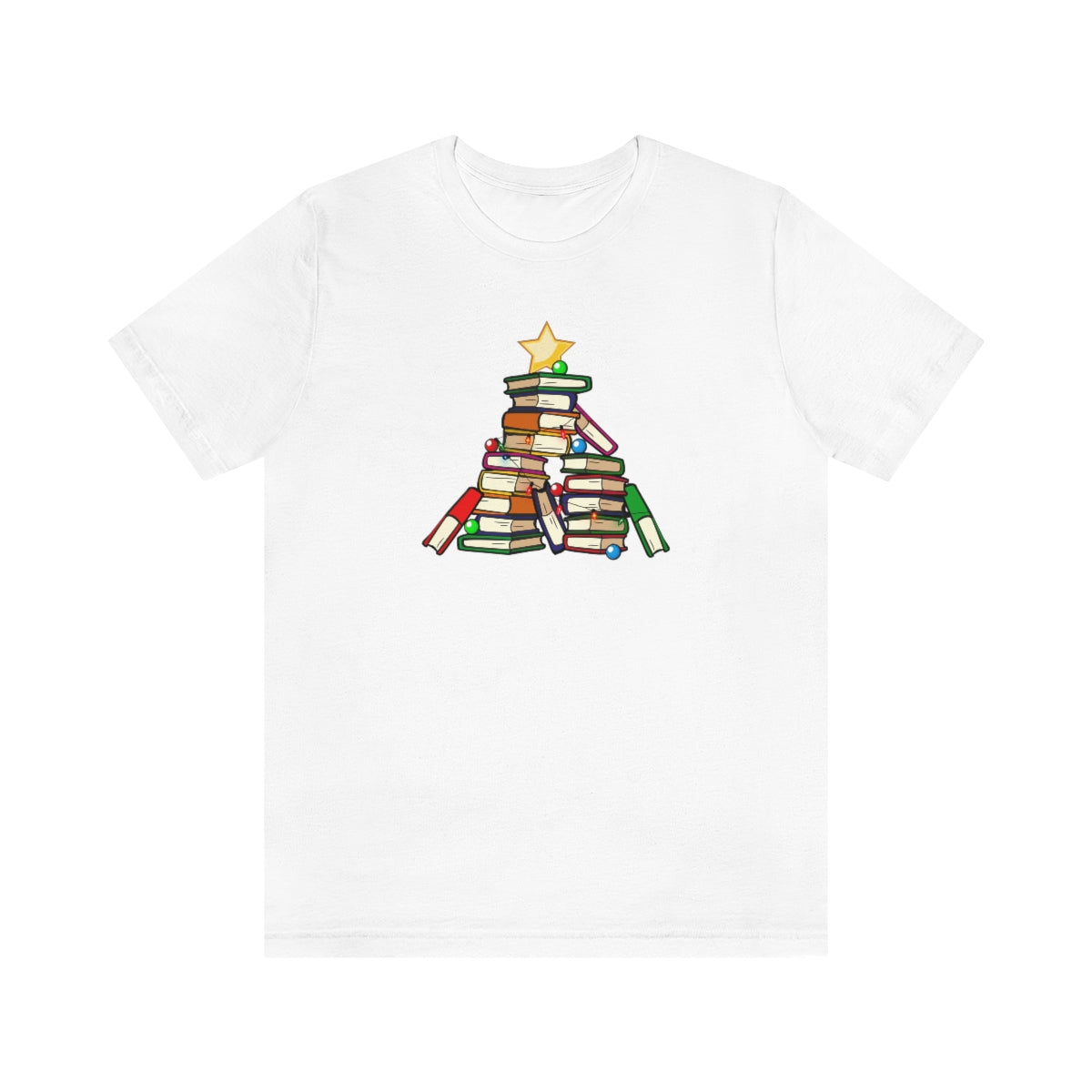 Holiday Tree of Books Unisex Jersey Short Sleeve Tee