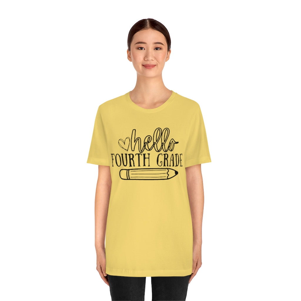 Hello Fourth Grade Unisex Jersey Short Sleeve Tee