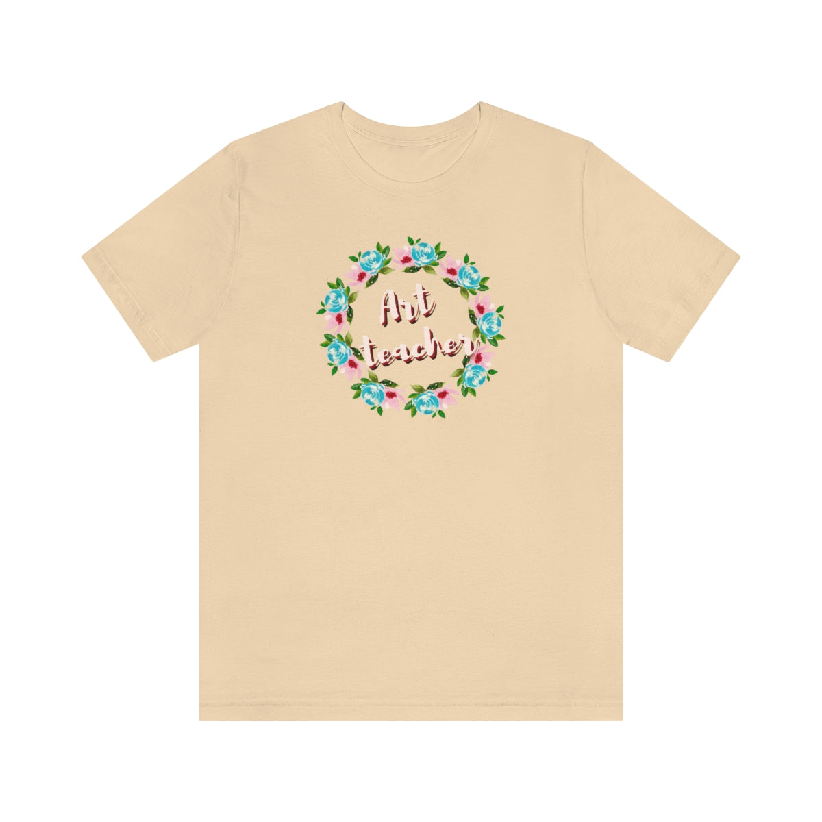Art Teacher Floral Wreath Unisex Jersey Short Sleeve Tee