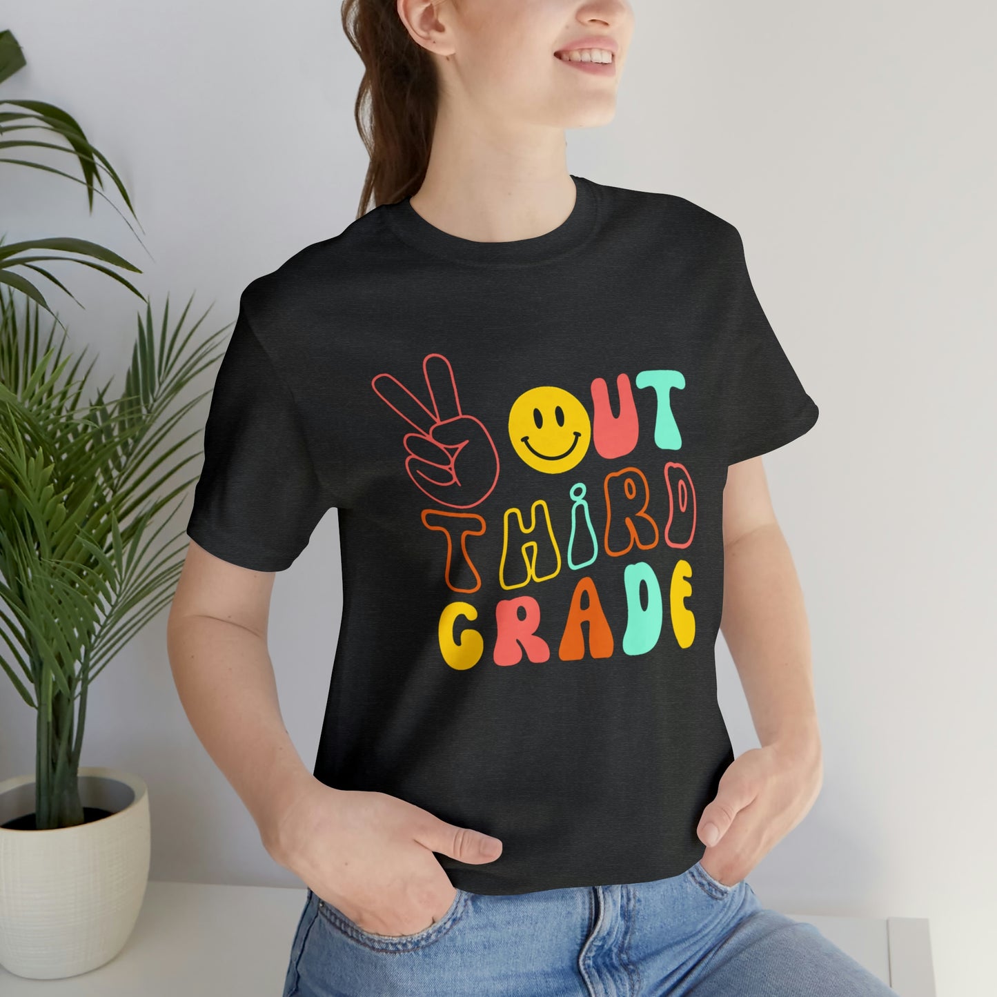 Peace Out Third Grade Unisex Jersey Short Sleeve Tee