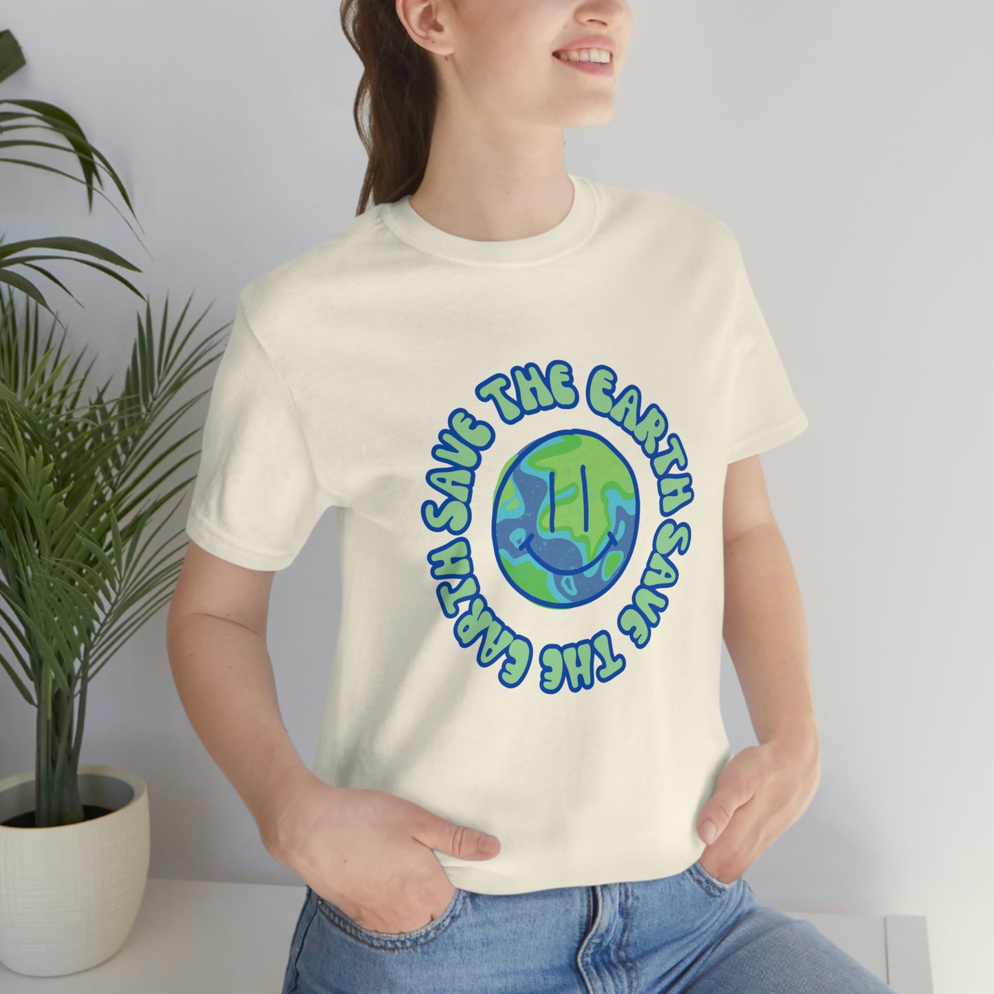 Save the Earth Smiley Unisex Jersey Short Sleeve Tee